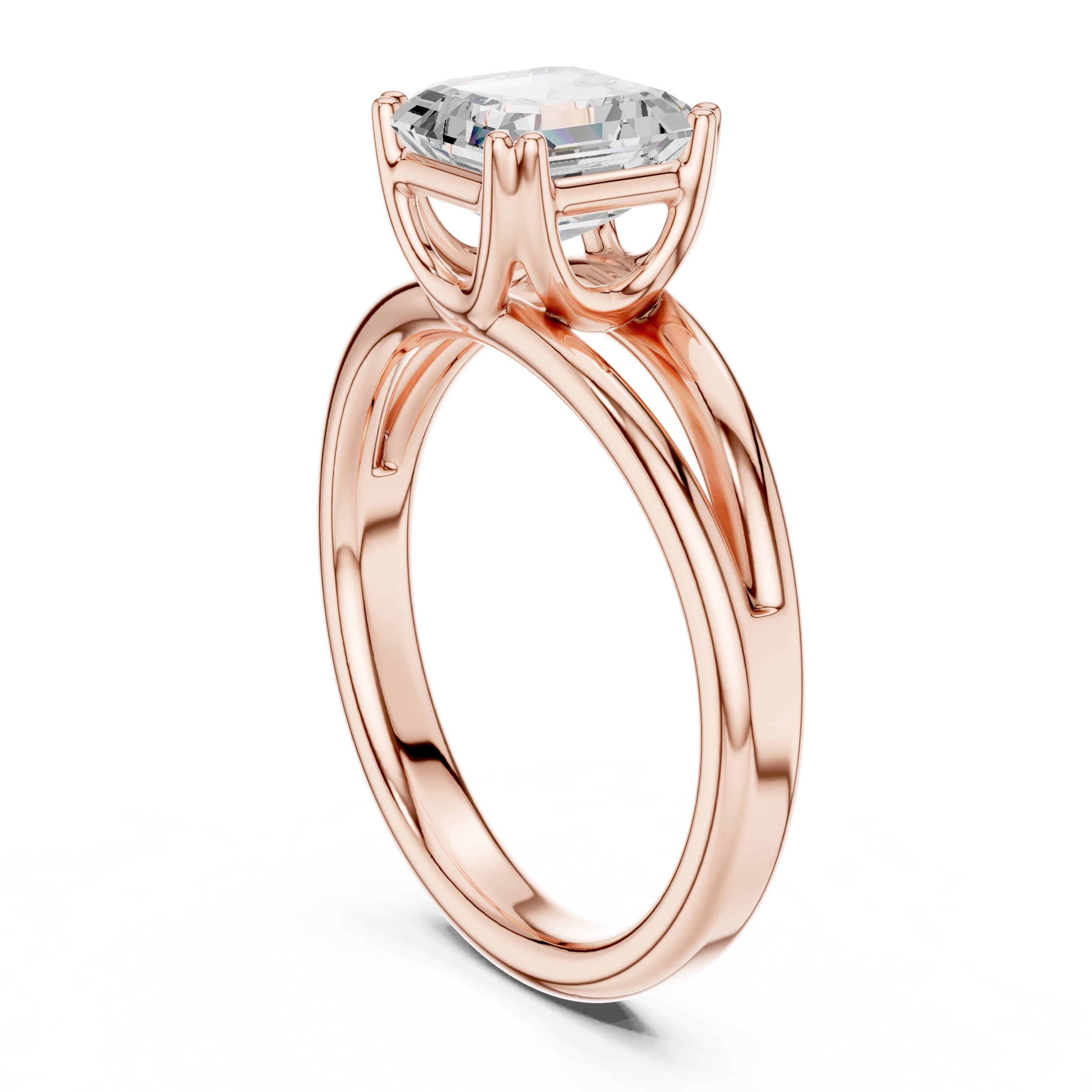 The Open Frame Ring 2ct Rose Gold Asscher