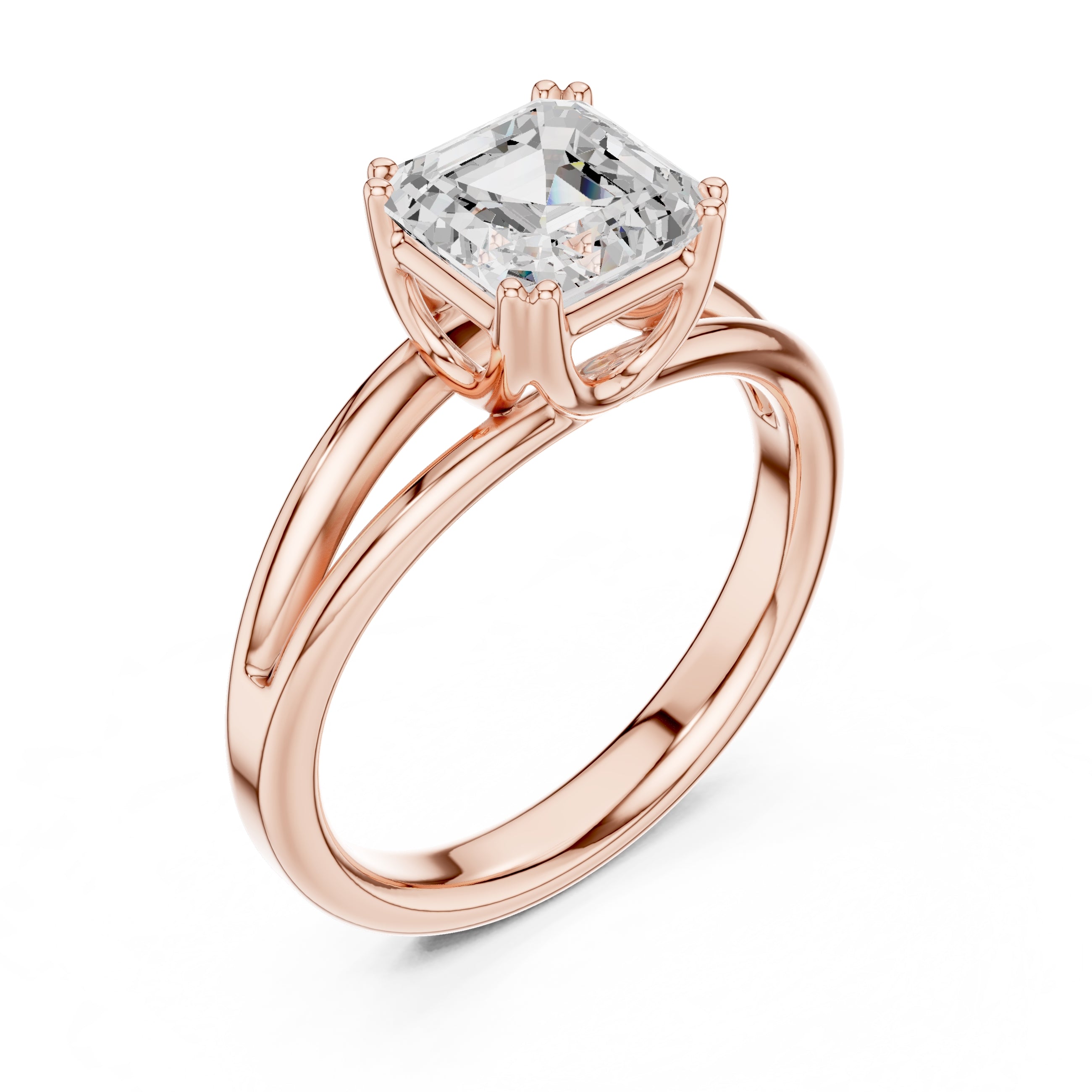 The Open Frame Ring 2ct Rose Gold Asscher