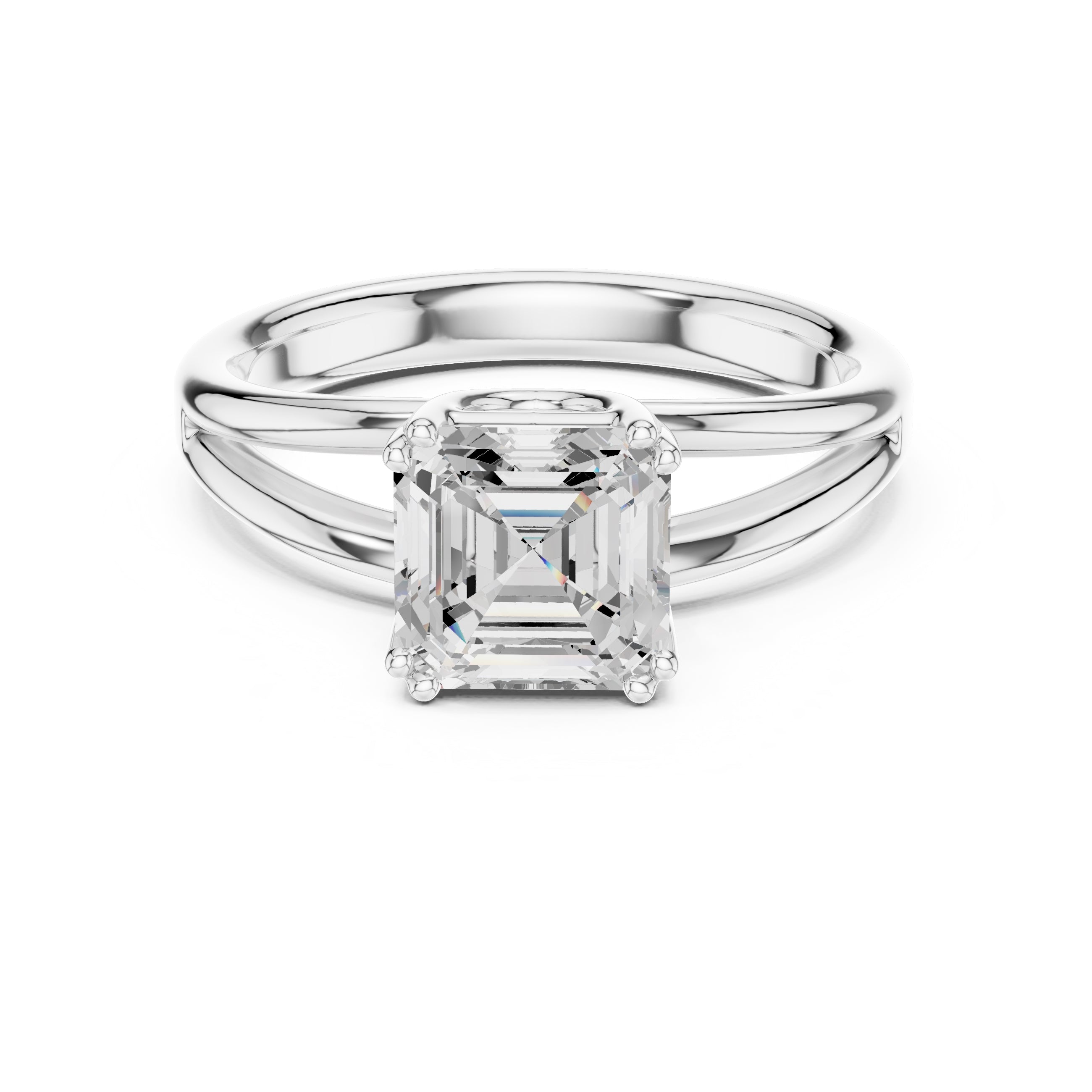 The Open Frame Ring 2ct White Gold Asscher
