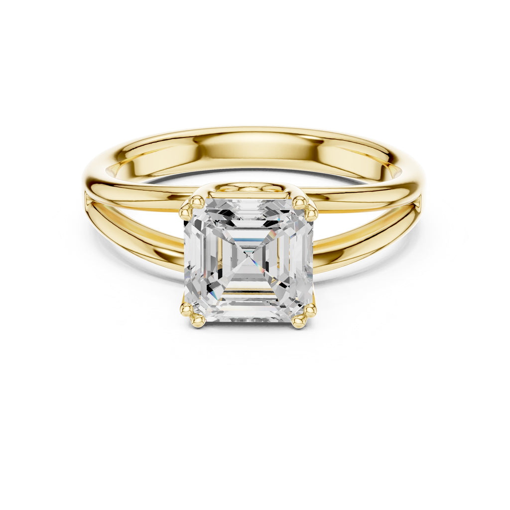 The Open Frame Ring 2ct Yellow Gold Asscher
