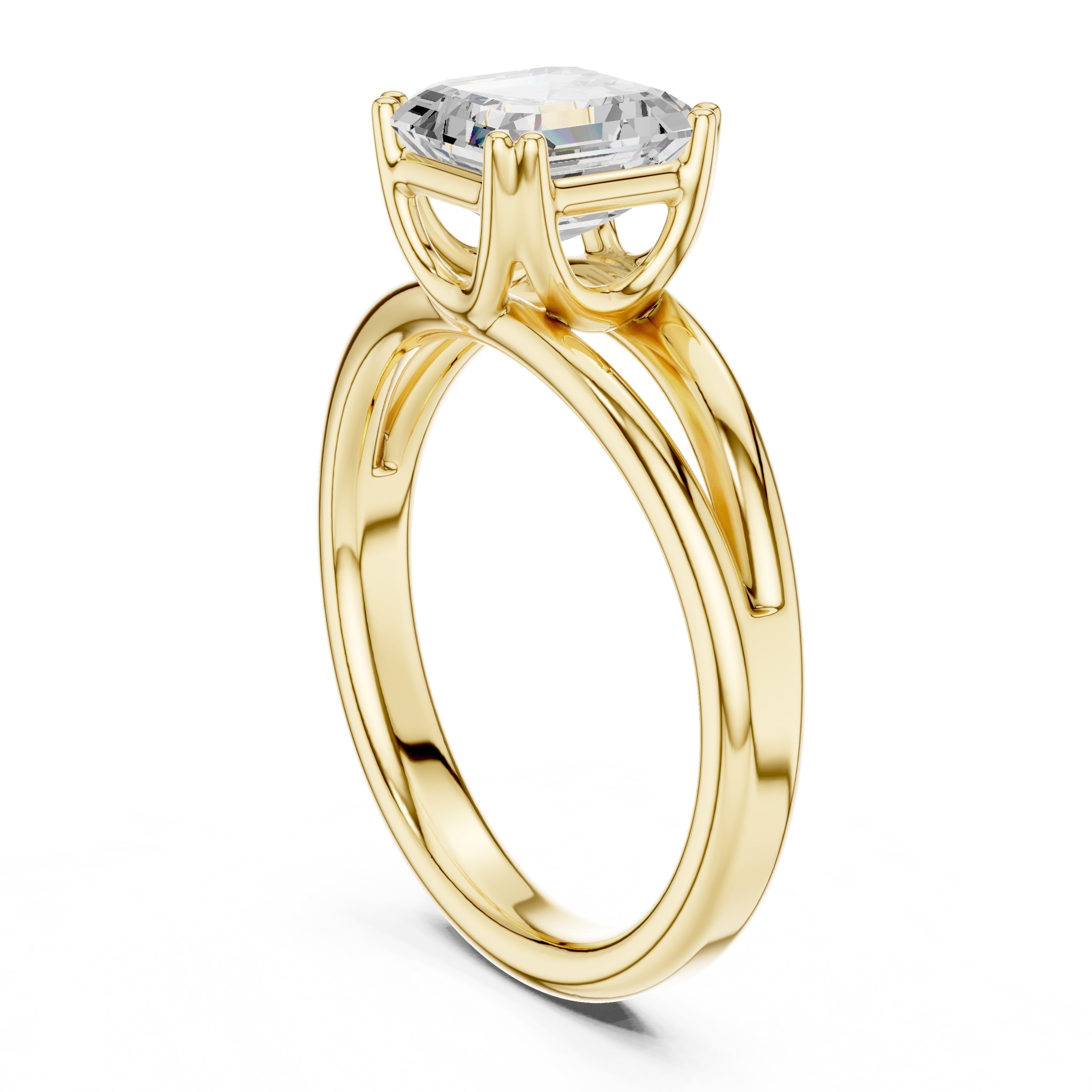 The Open Frame Ring 2ct Yellow Gold Asscher