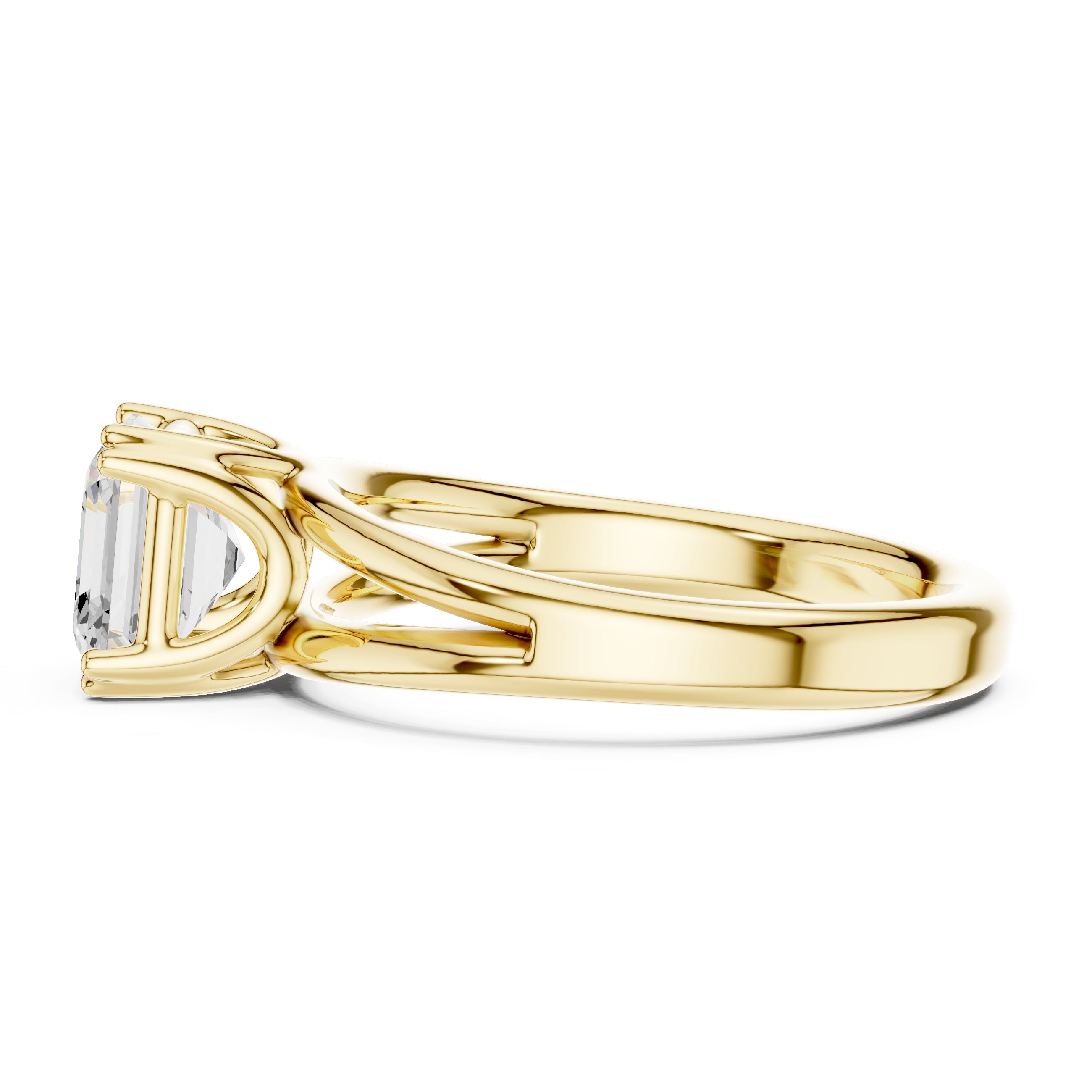 The Open Frame Ring 2ct Yellow Gold Asscher