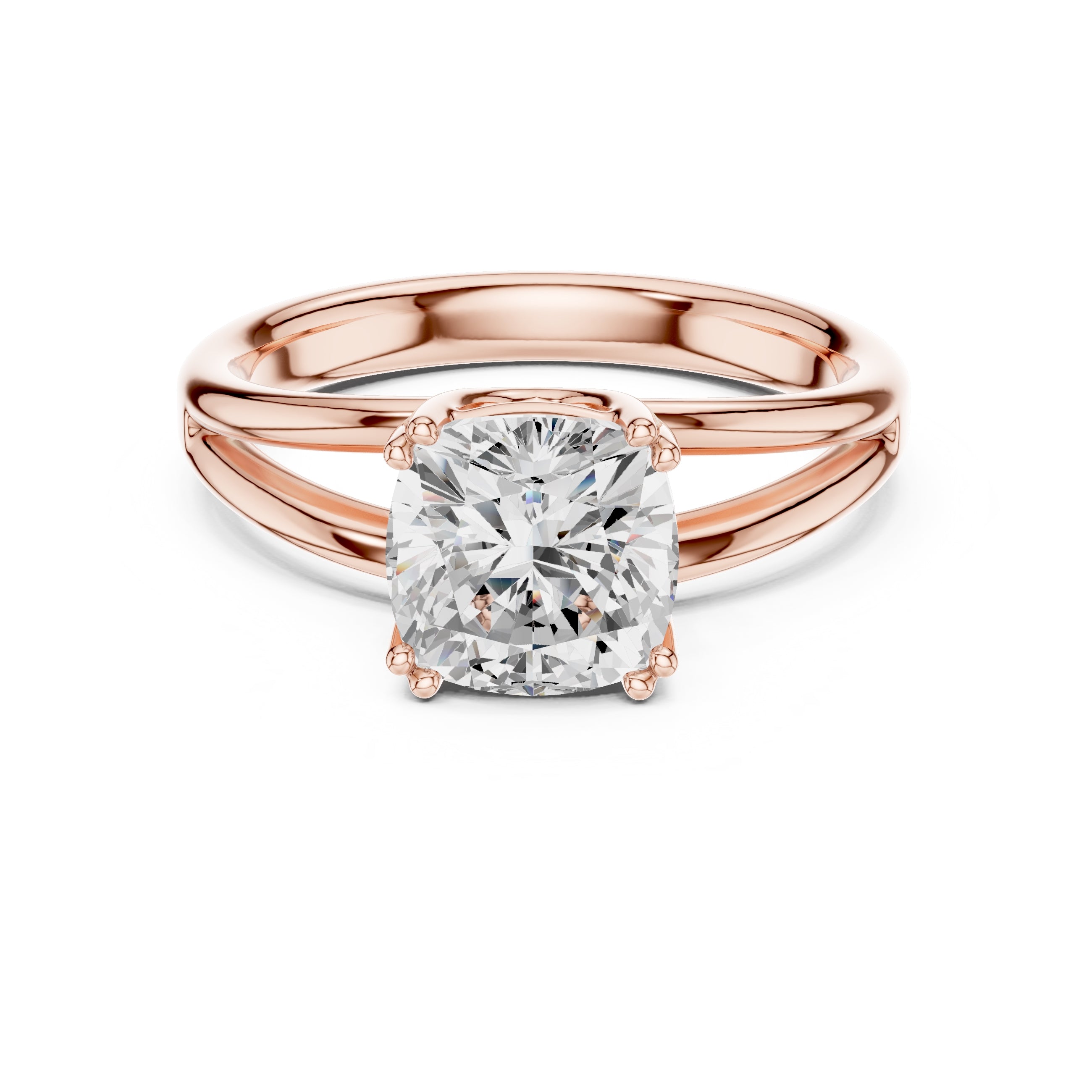 The Open Frame Ring 2ct Rose Gold Cushion