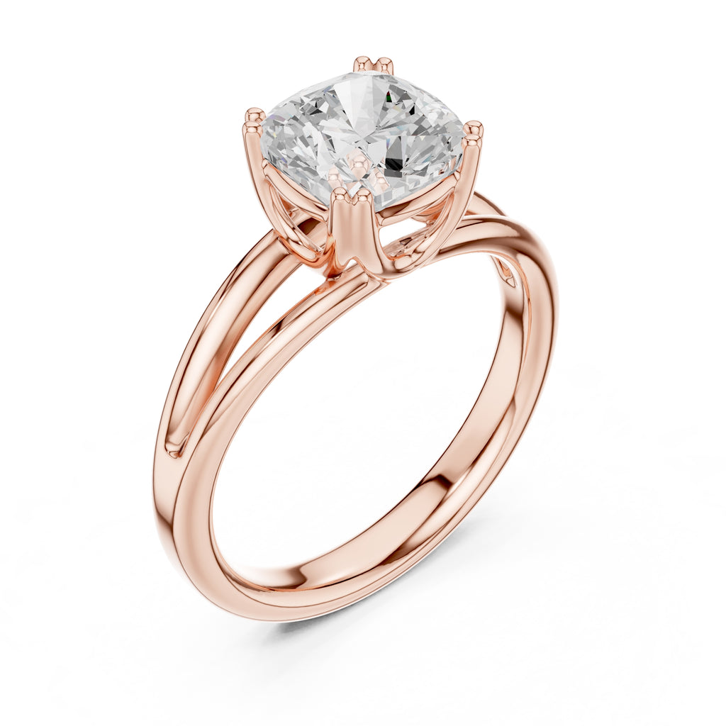 The Open Frame Ring 2ct Rose Gold Cushion