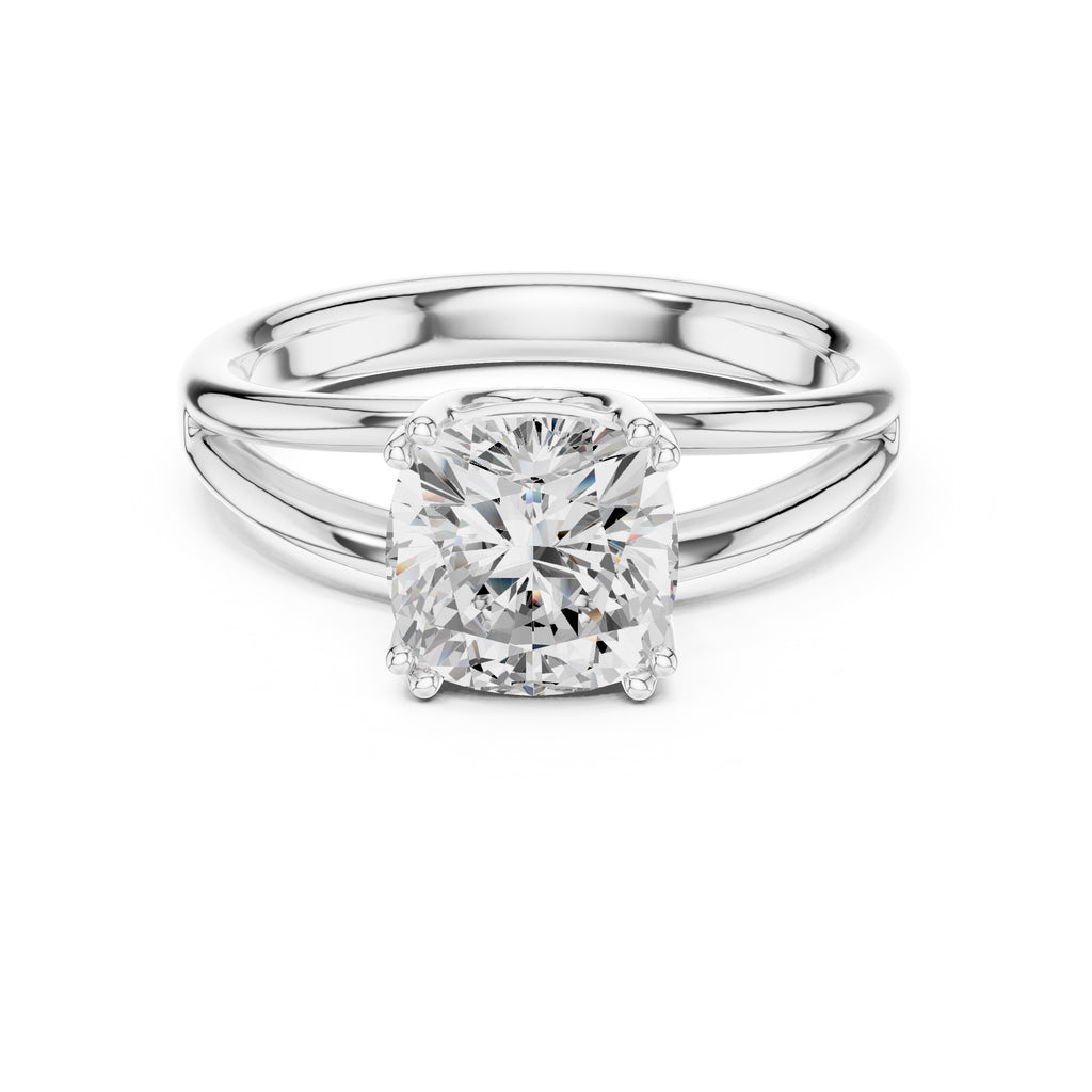 The Open Frame Ring 2ct White Gold Cushion