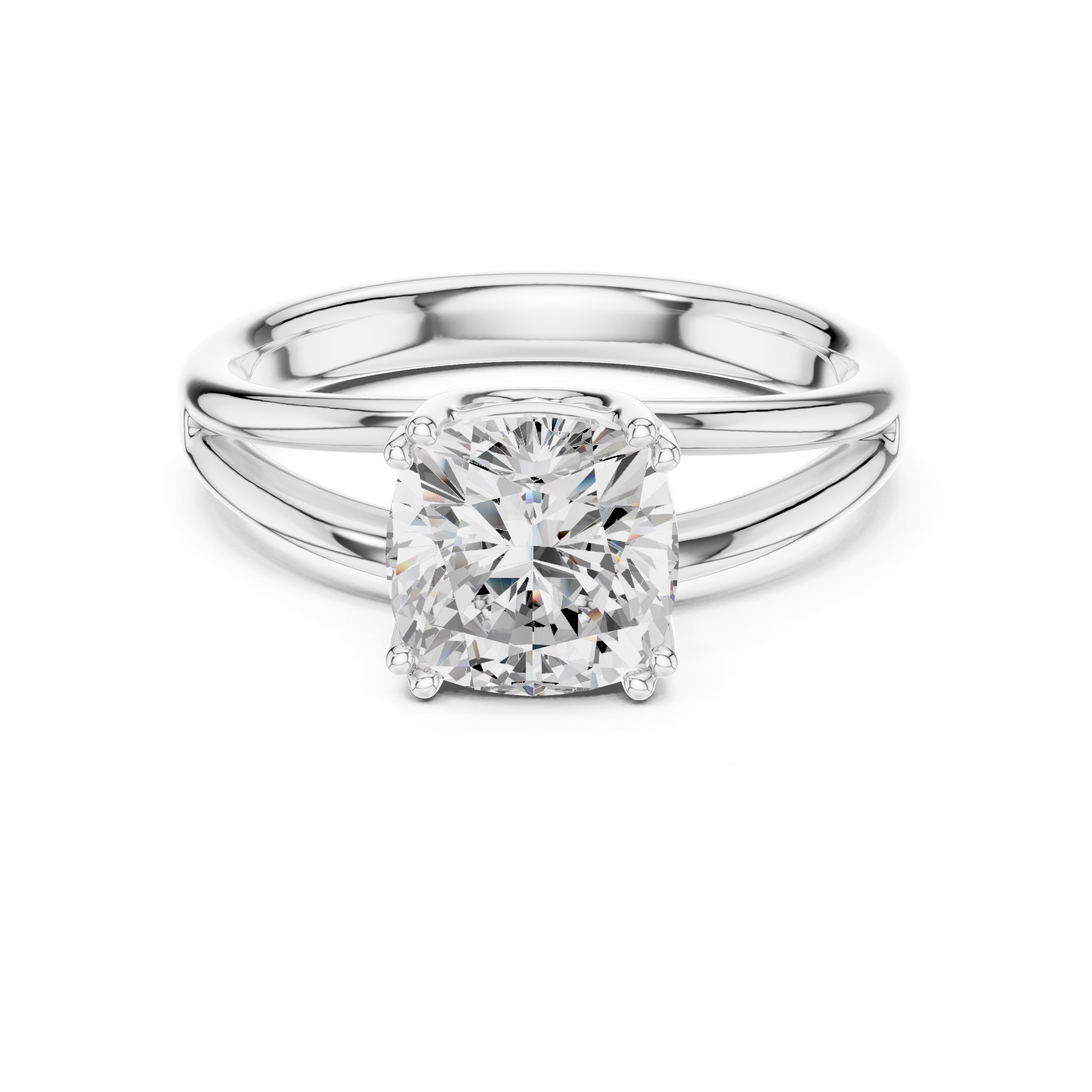 The Open Frame Ring 2ct White Gold Cushion