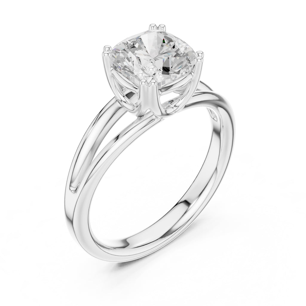 The Open Frame Ring 2ct White Gold Cushion