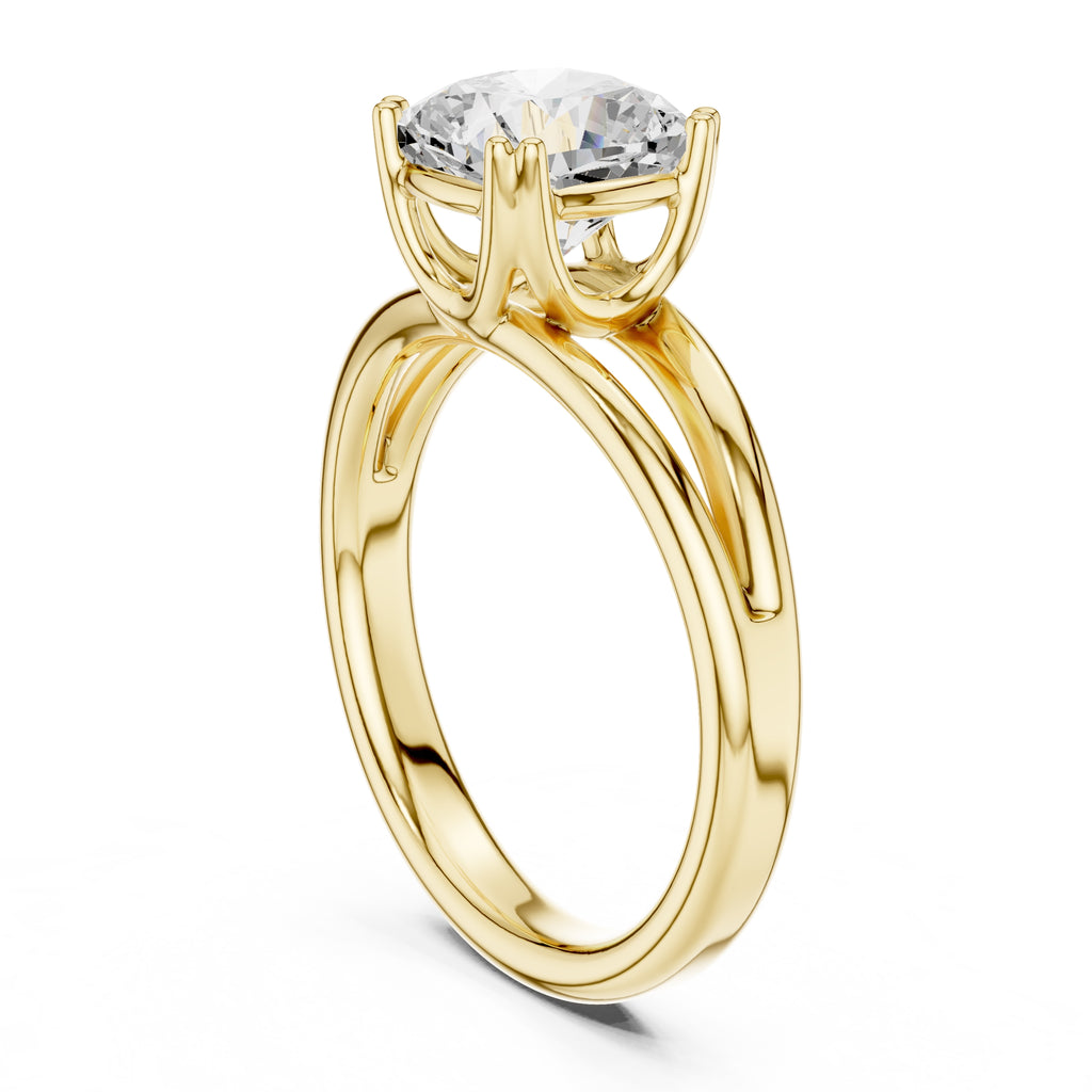 The Open Frame Ring 2ct Yellow Gold Cushion