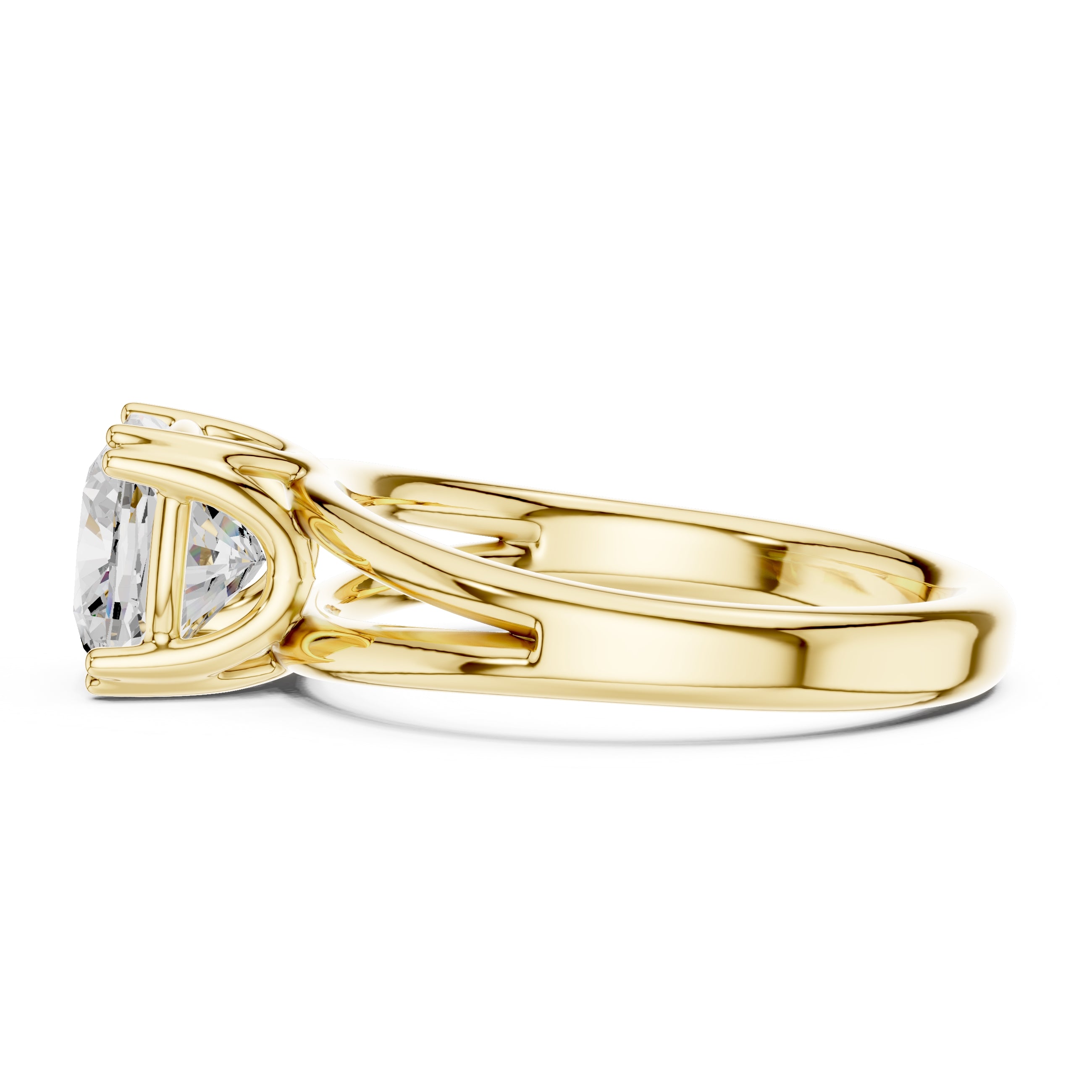 The Open Frame Ring 2ct Yellow Gold Cushion