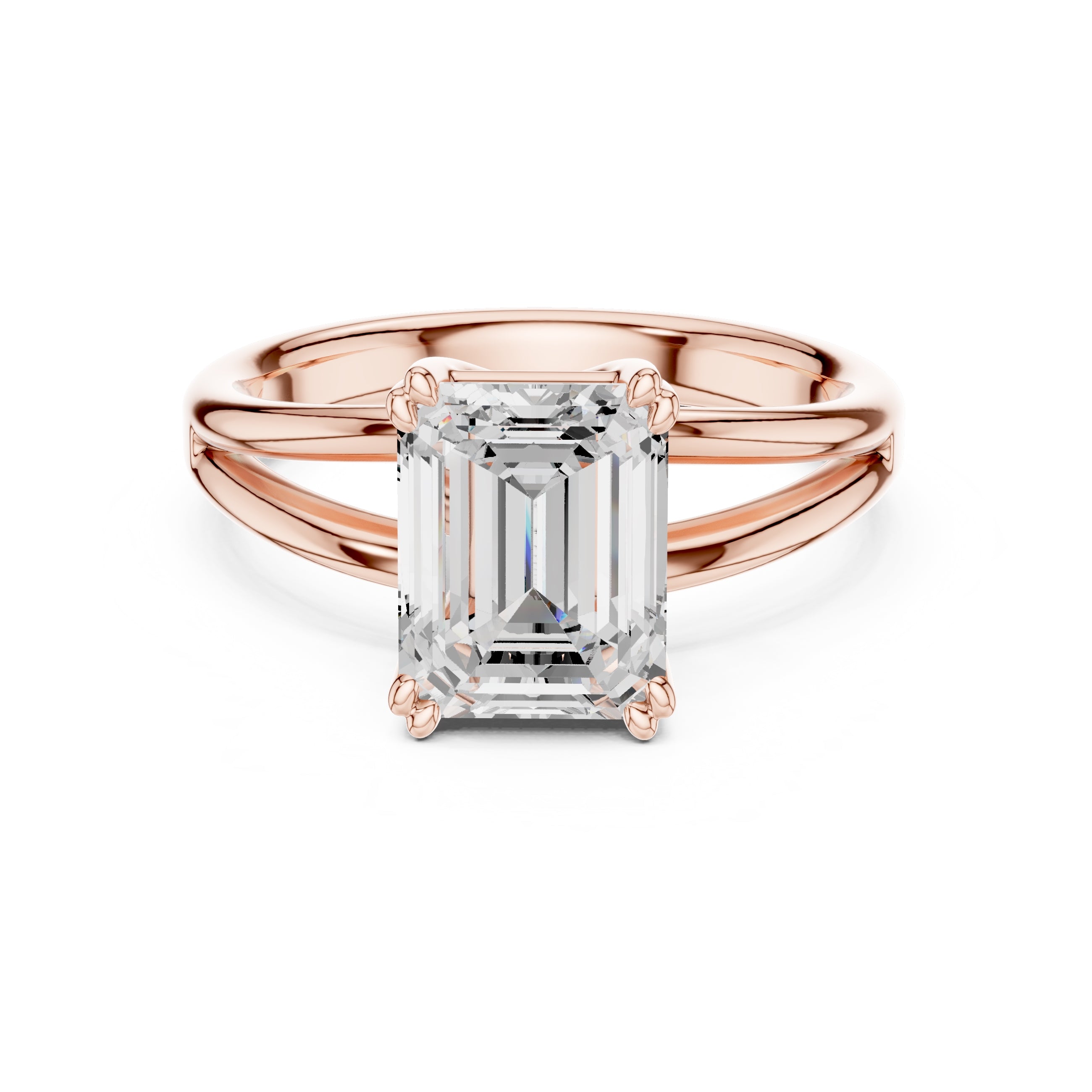 The Open Frame Ring 2ct Rose Gold Emerald