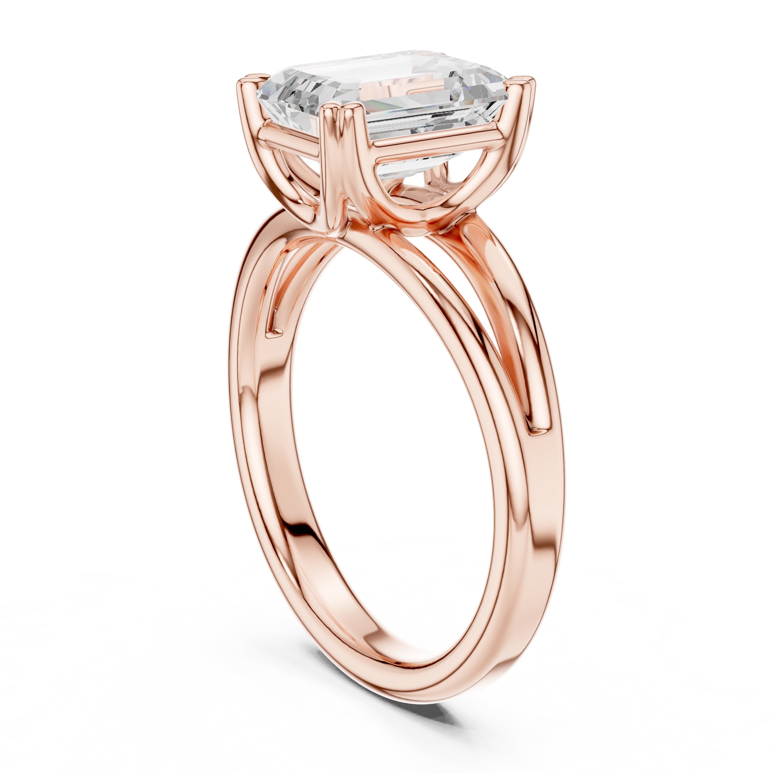 The Open Frame Ring 2ct Rose Gold Emerald