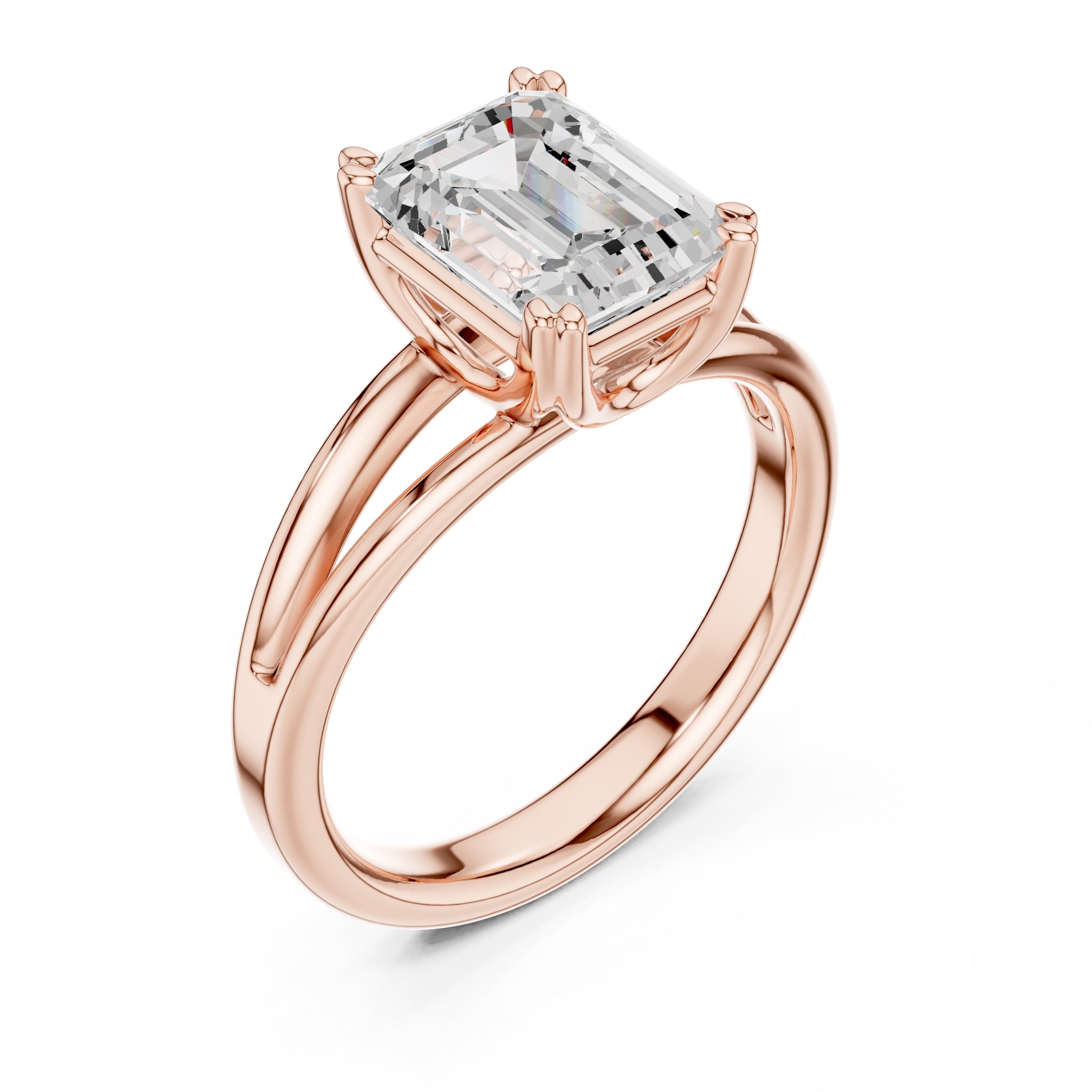 The Open Frame Ring 2ct Rose Gold Emerald