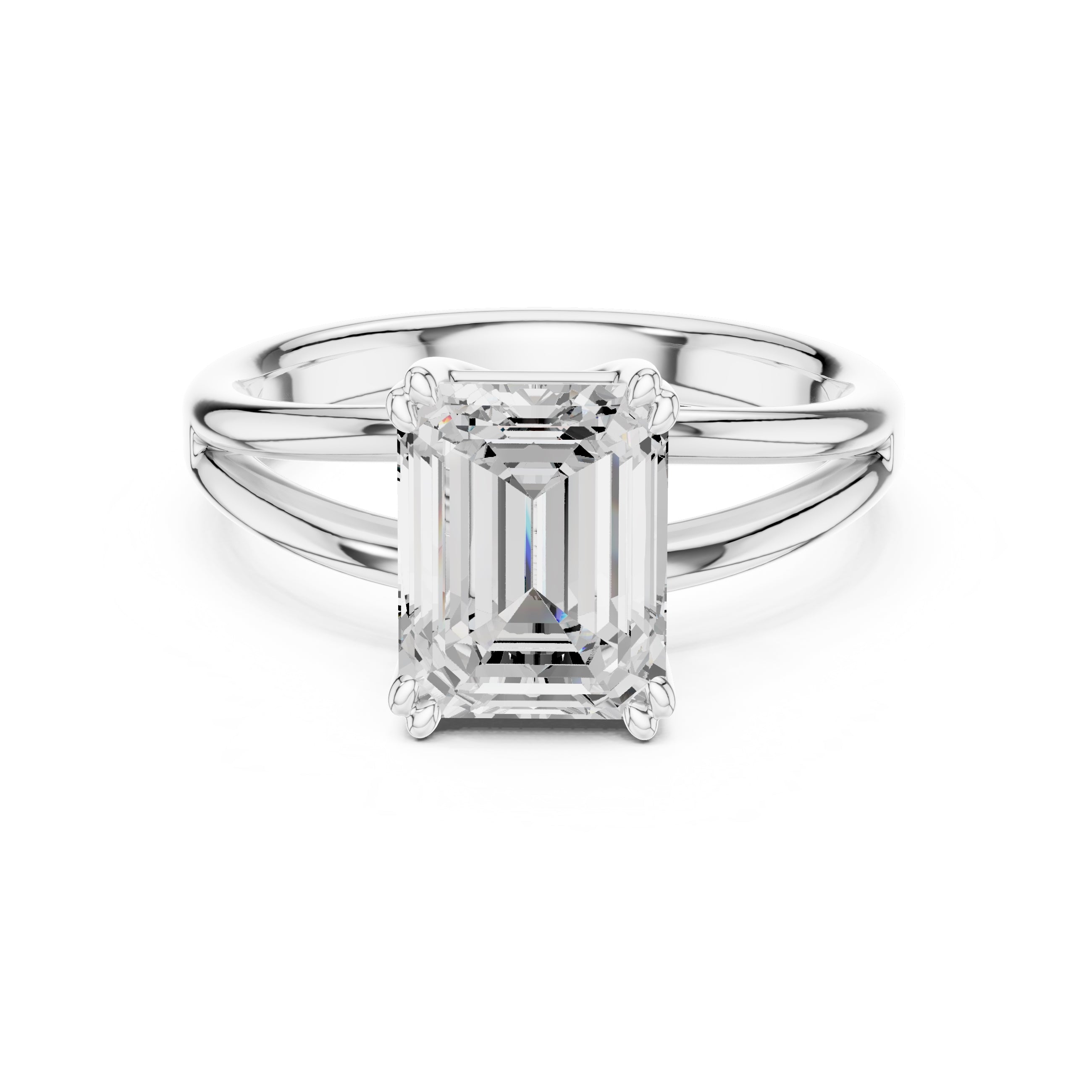 The Open Frame Ring 2ct White Gold Emerald