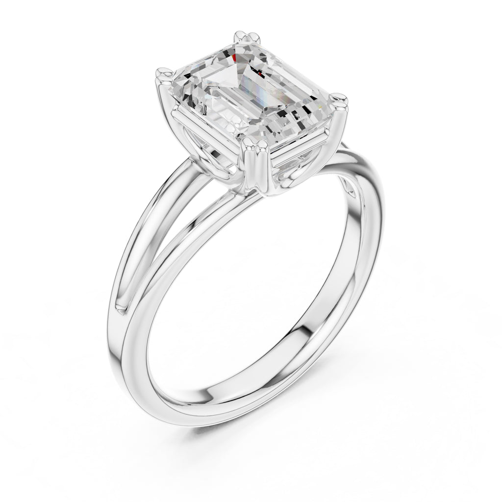 The Open Frame Ring 2ct White Gold Emerald