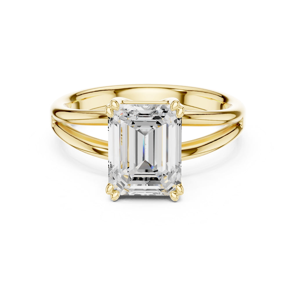 The Open Frame Ring 2ct Yellow Gold Emerald