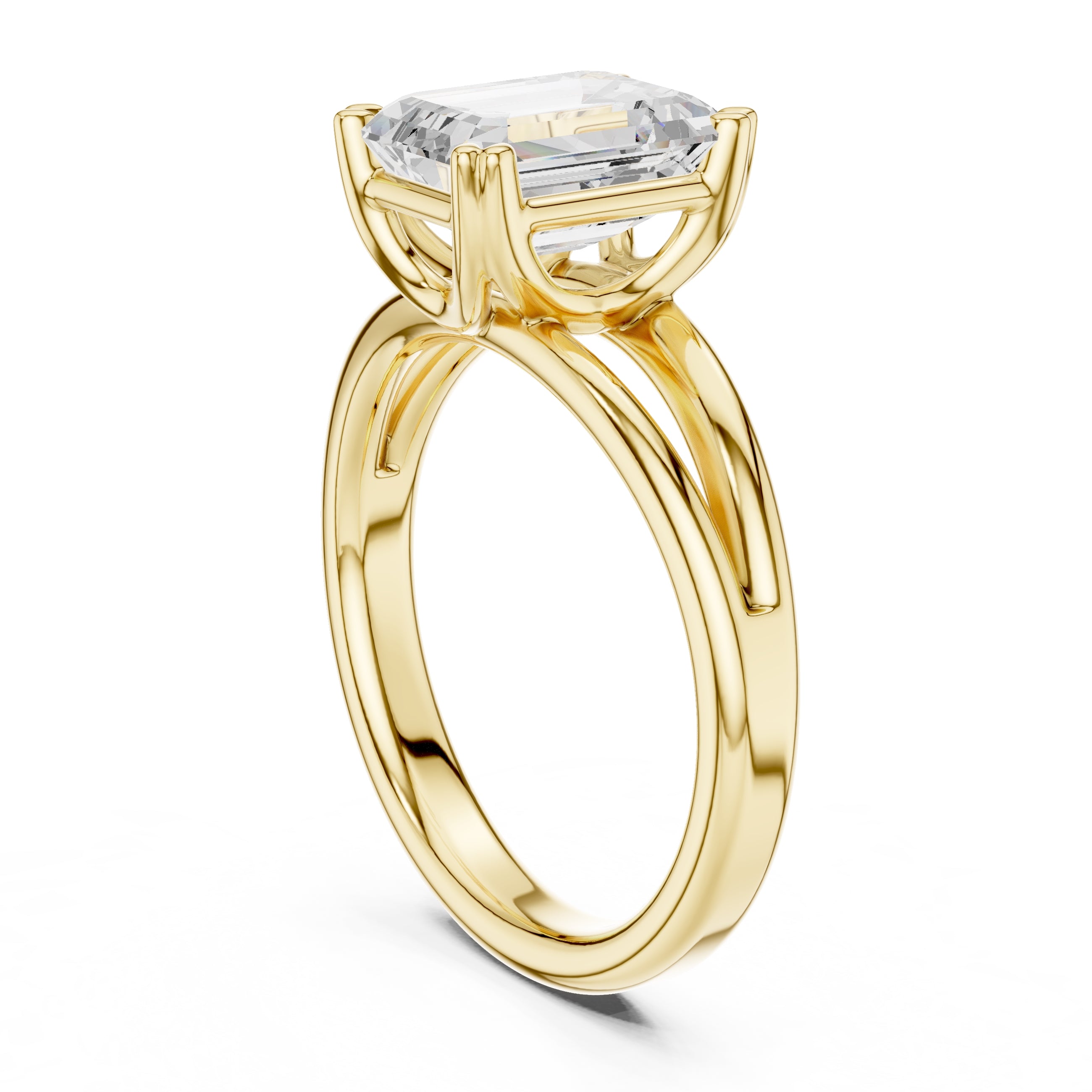 The Open Frame Ring 2ct Yellow Gold Emerald