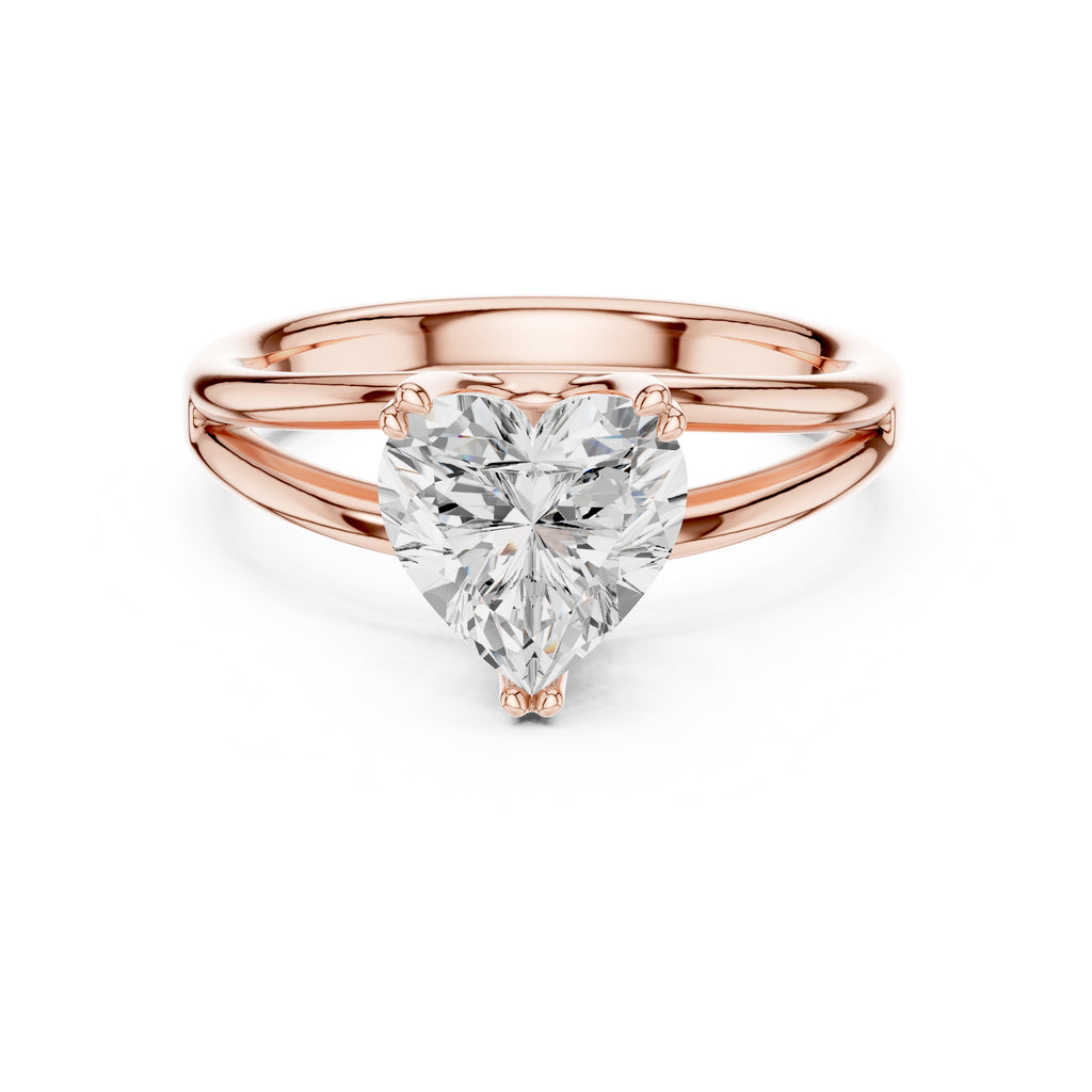The Open Frame Ring 2ct Rose Gold Heart