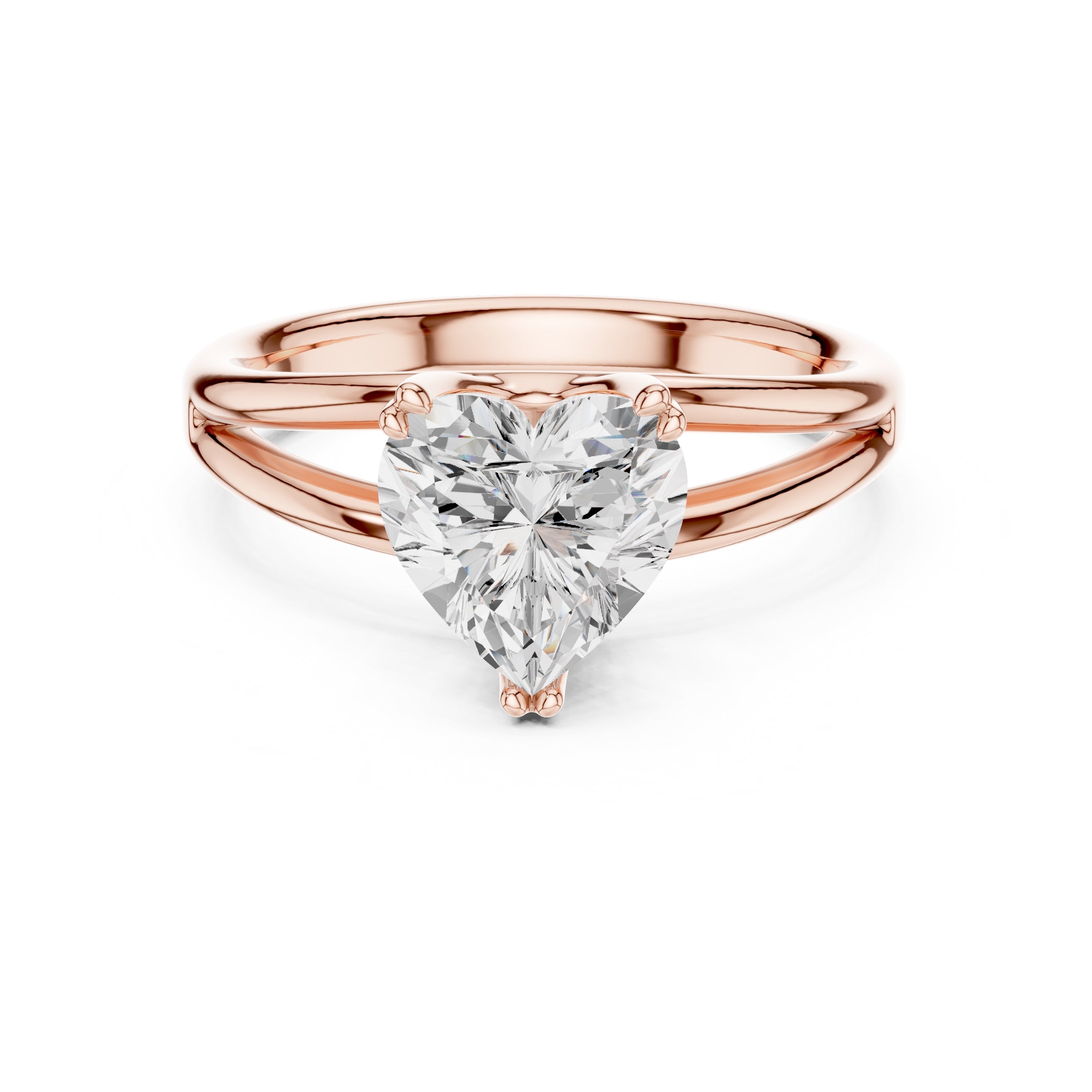 The Open Frame Ring 2ct Rose Gold Heart
