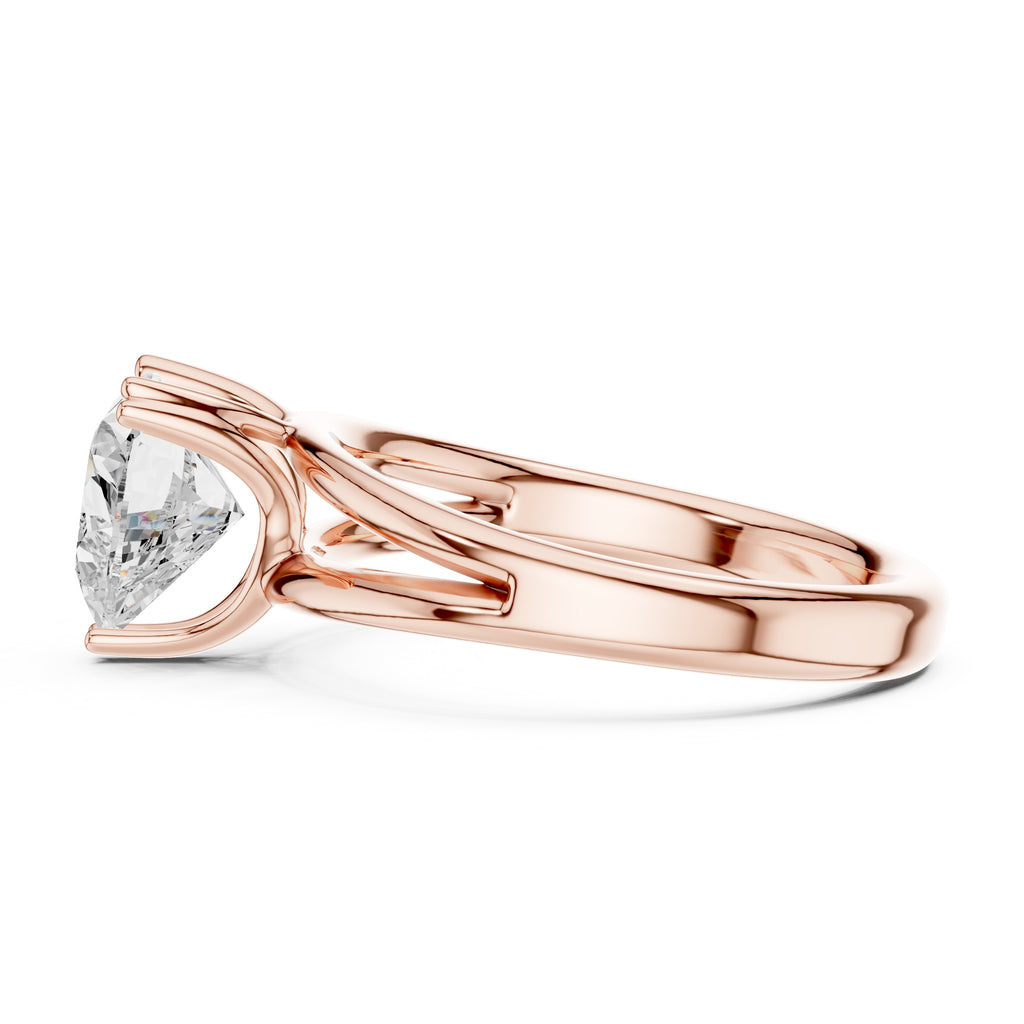 The Open Frame Ring 2ct Rose Gold Heart