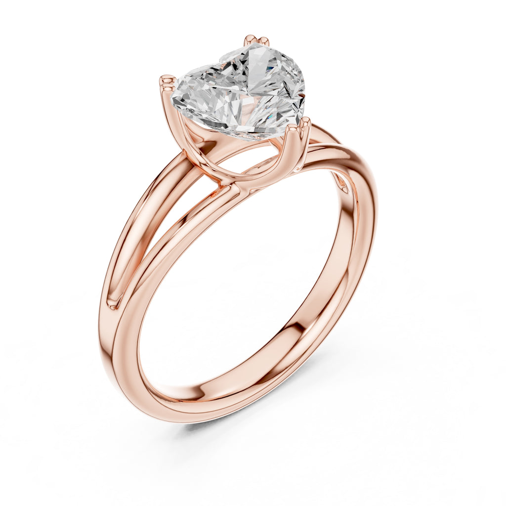 The Open Frame Ring 2ct Rose Gold Heart