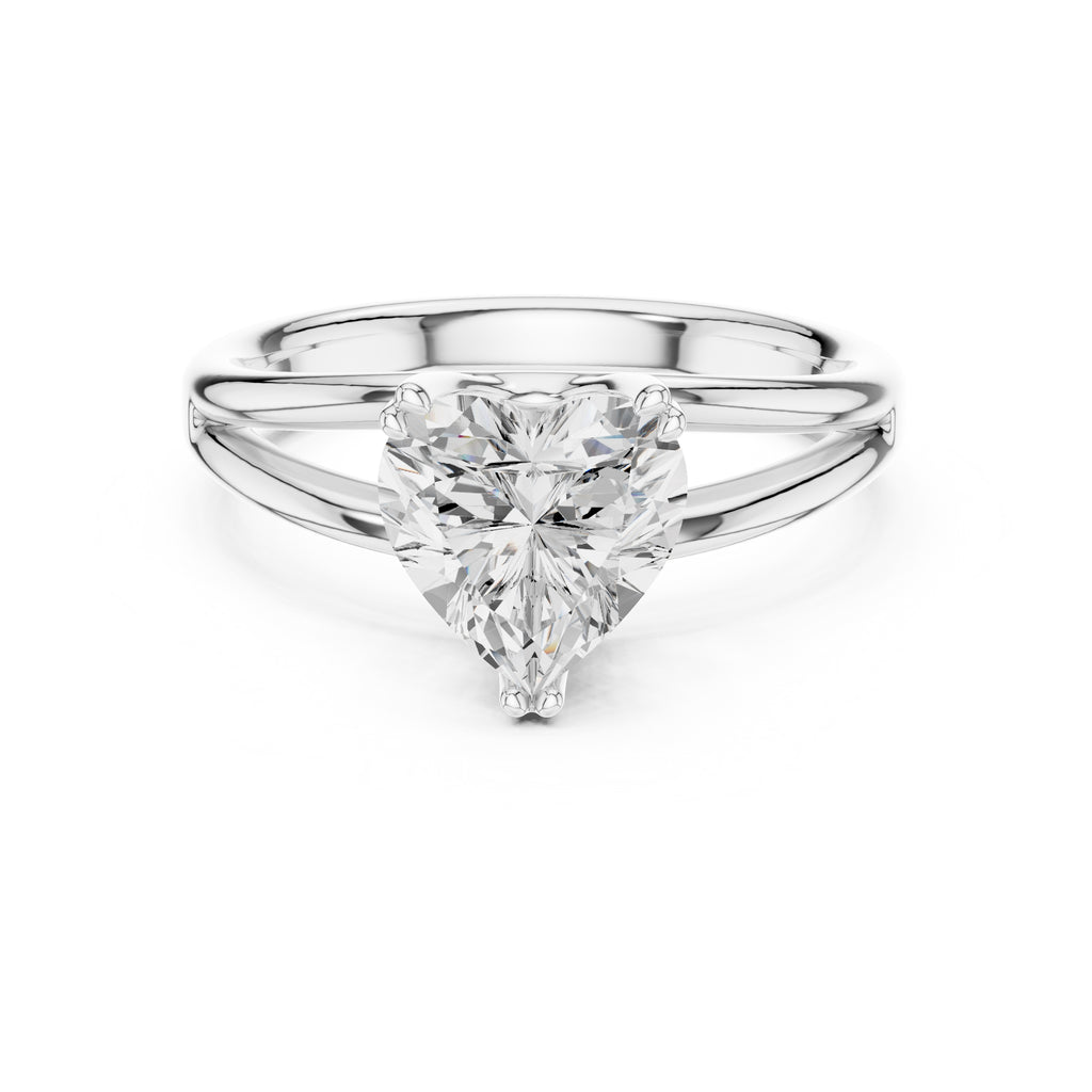 The Open Frame Ring 2ct White Gold Heart