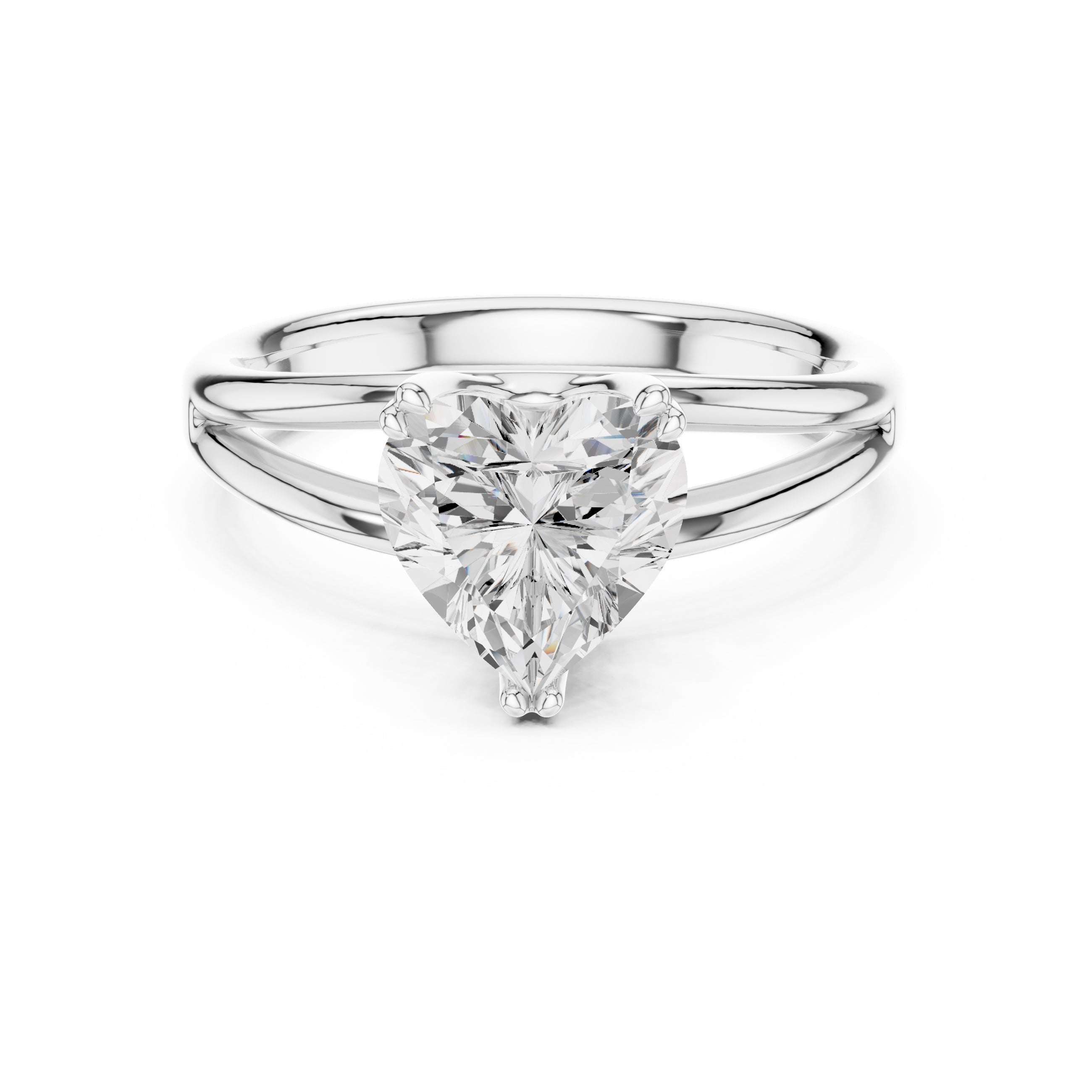 The Open Frame Ring 2ct White Gold Heart
