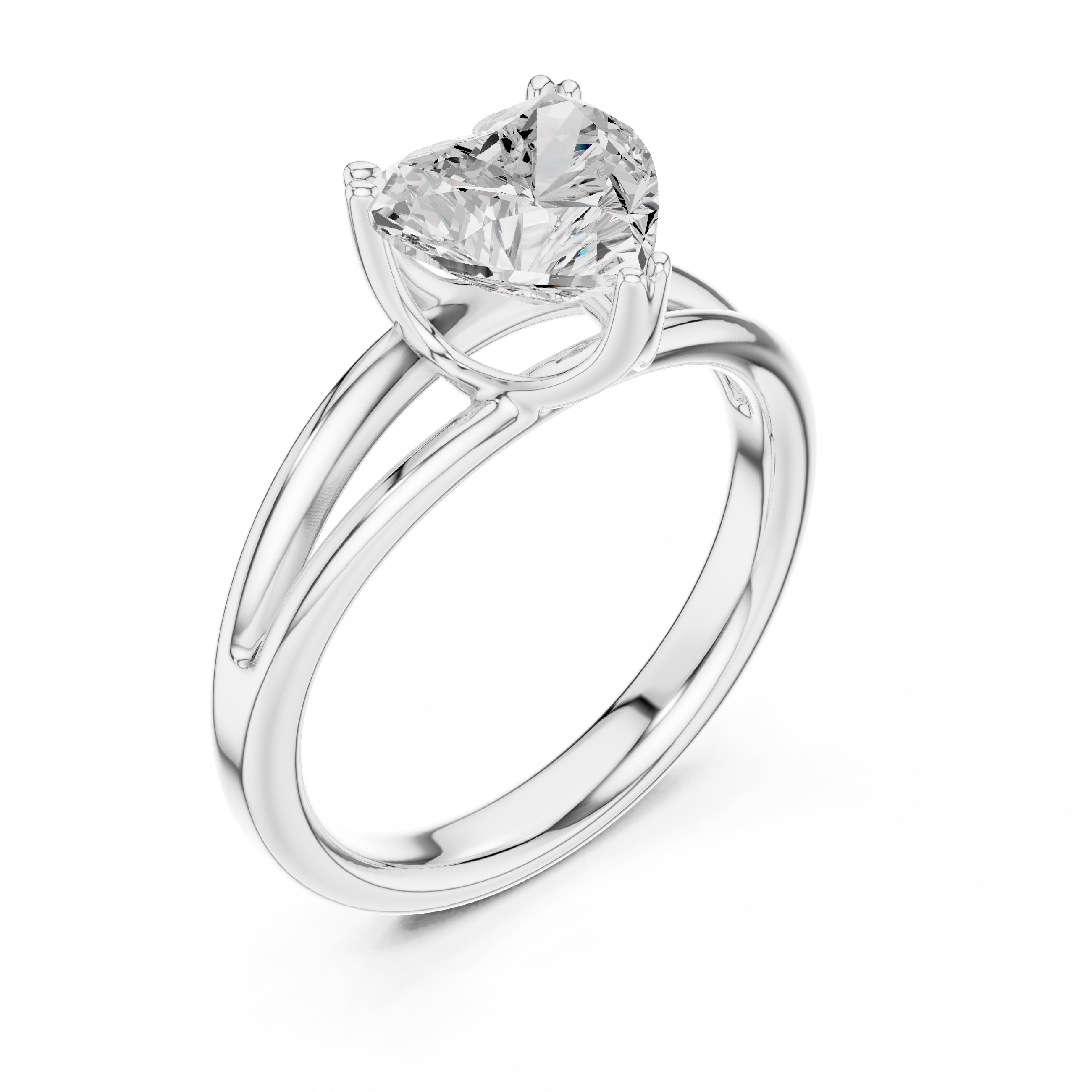 The Open Frame Ring 2ct White Gold Heart