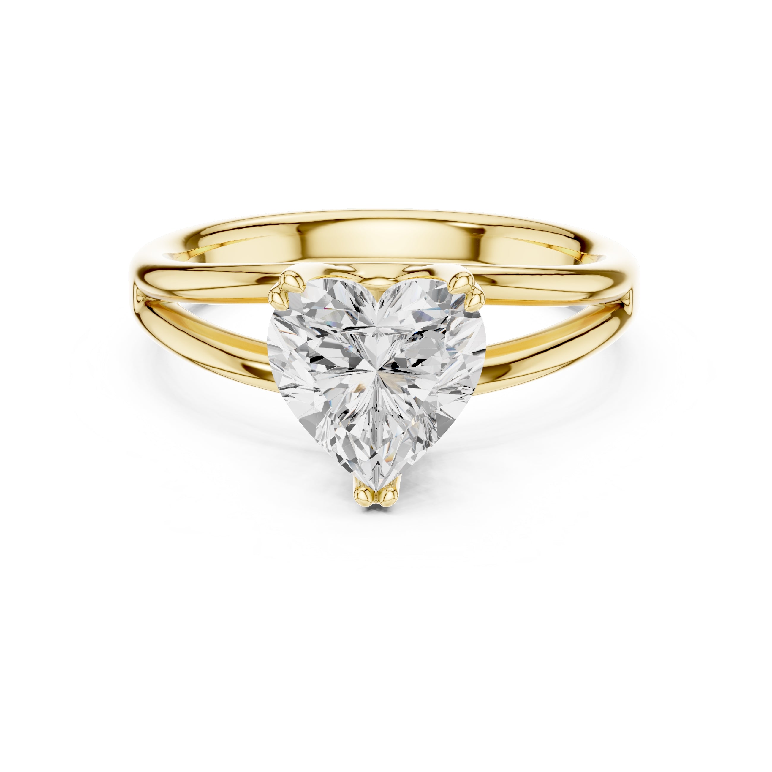 The Open Frame Ring 2ct Yellow Gold Heart
