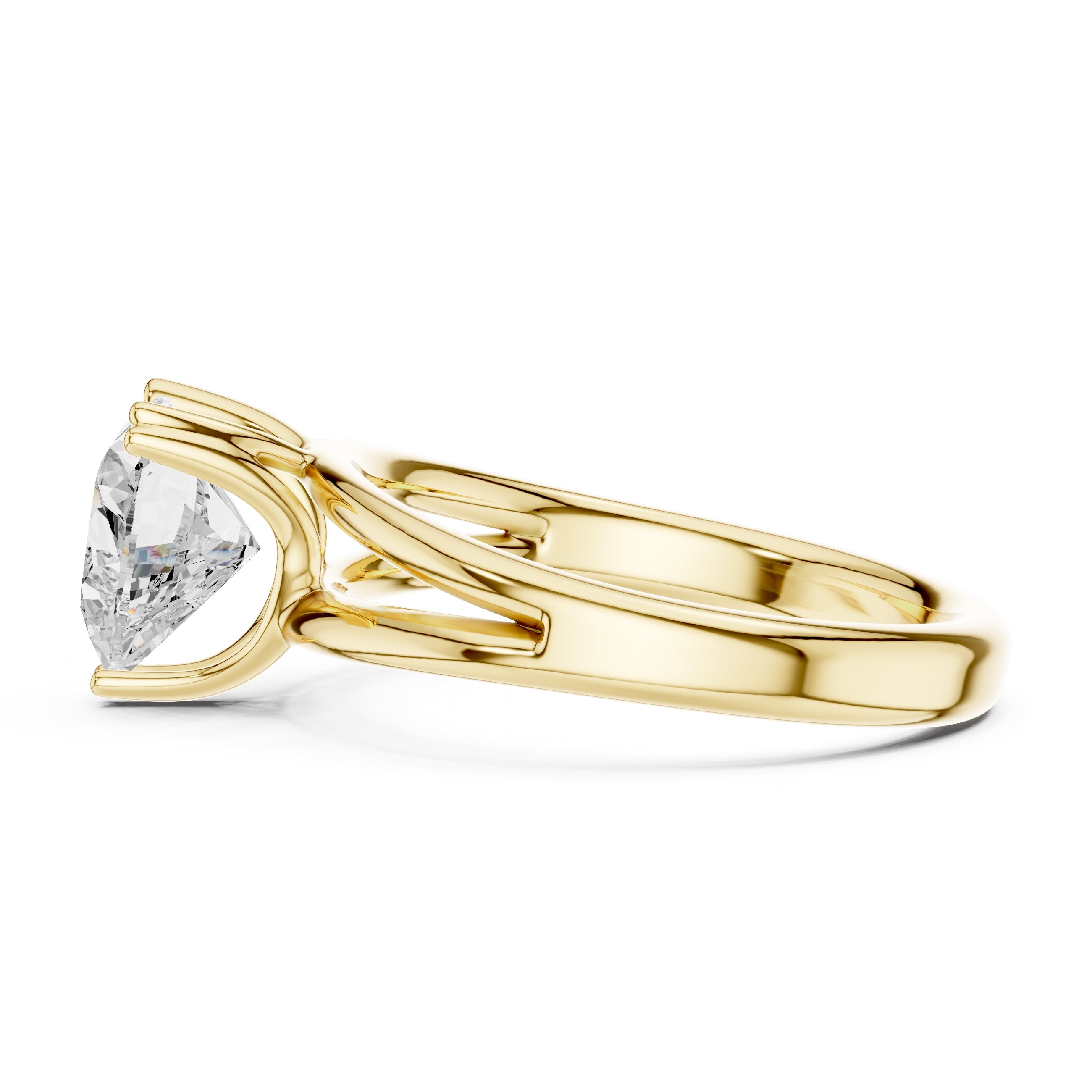 The Open Frame Ring 2ct Yellow Gold Heart