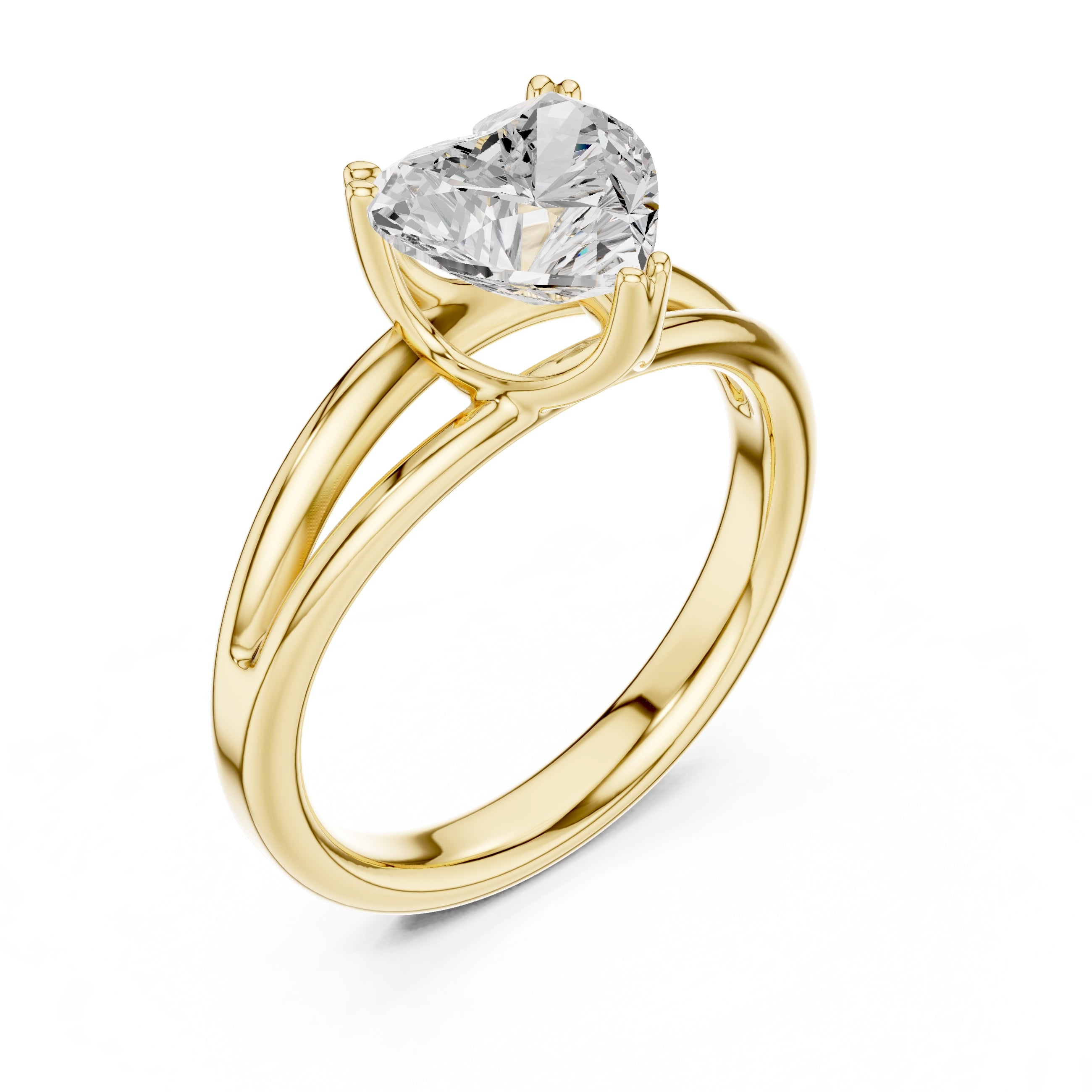 The Open Frame Ring 2ct Yellow Gold Heart