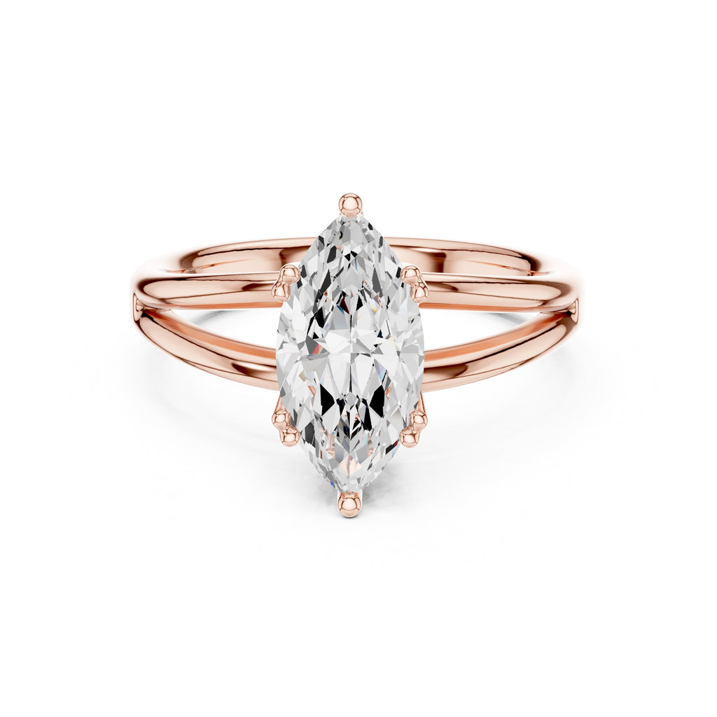 The Open Frame Ring 2ct Rose Gold Marquise