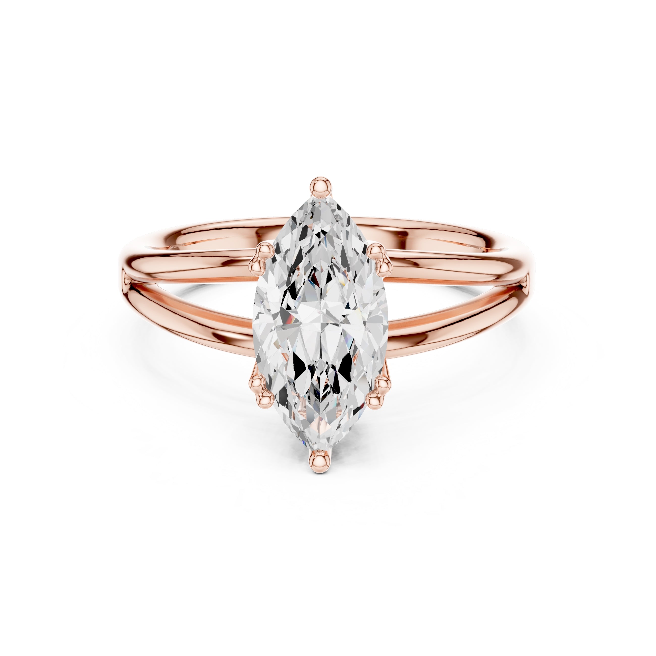 The Open Frame Ring 2ct Rose Gold Marquise