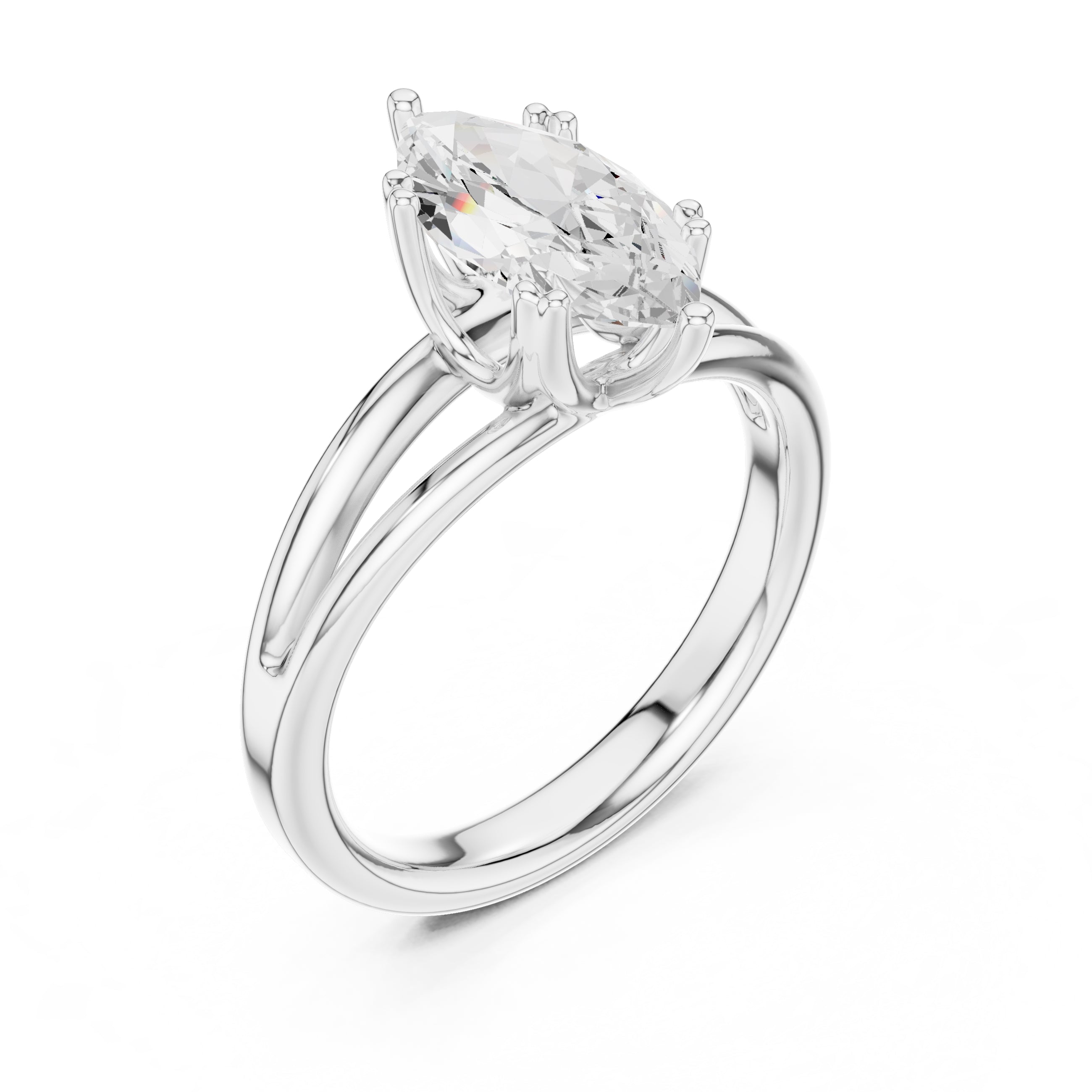 The Open Frame Ring 2ct White Gold Marquise