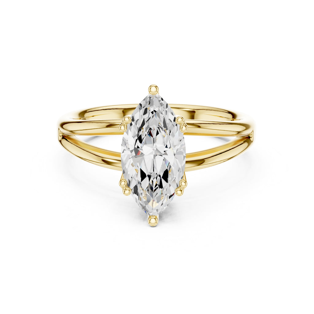 The Open Frame Ring 2ct Yellow Gold Marquise