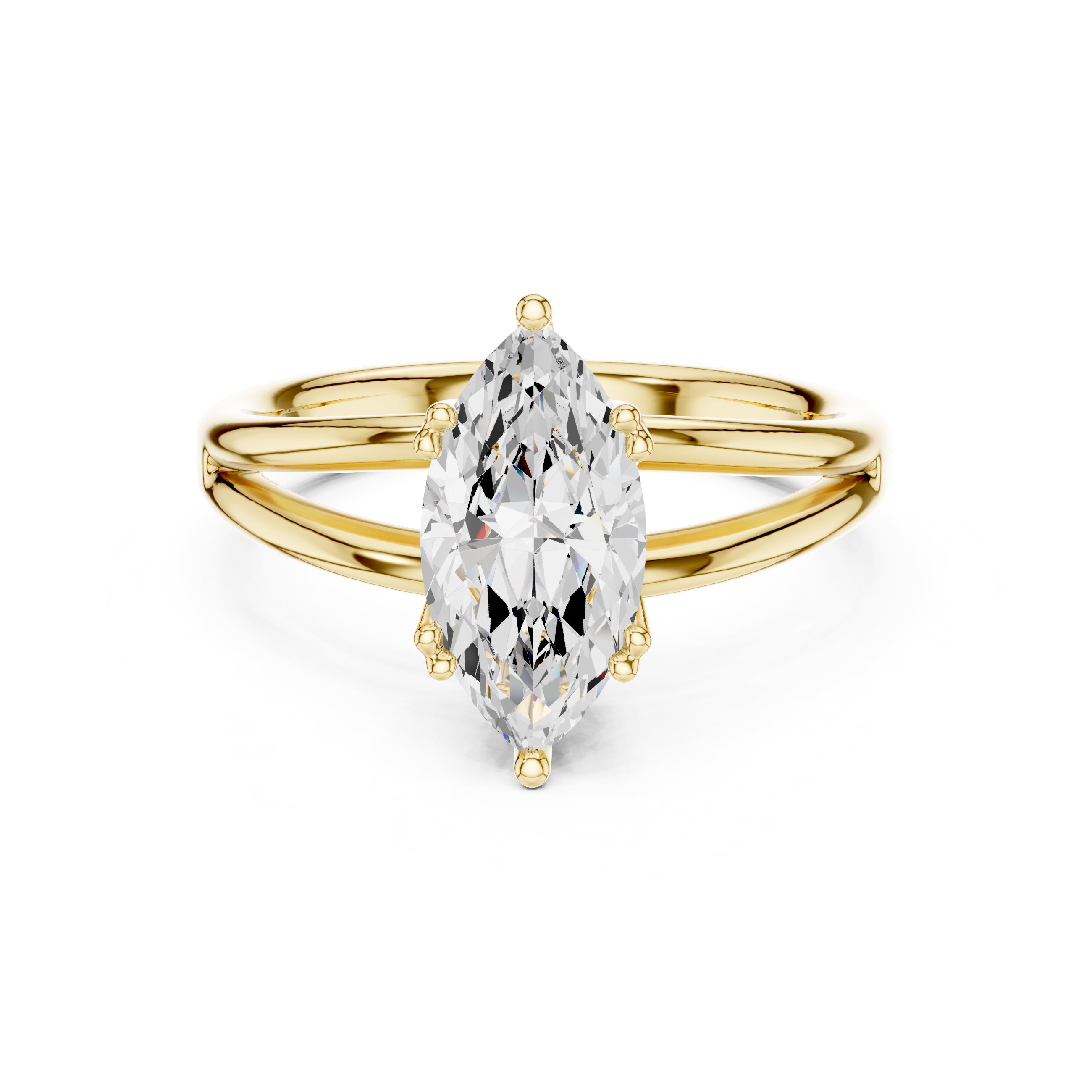 The Open Frame Ring 2ct Yellow Gold Marquise