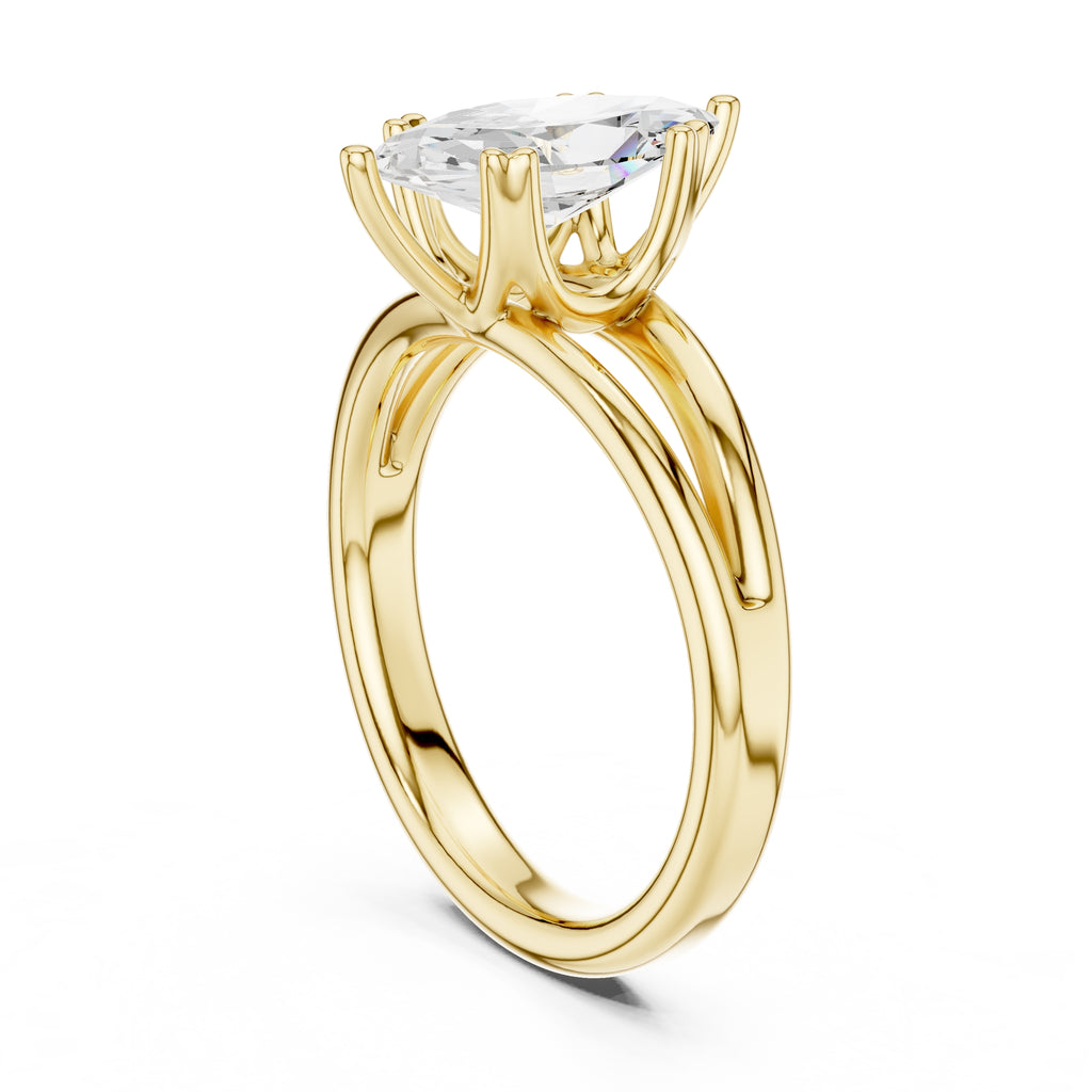 The Open Frame Ring 2ct Yellow Gold Marquise