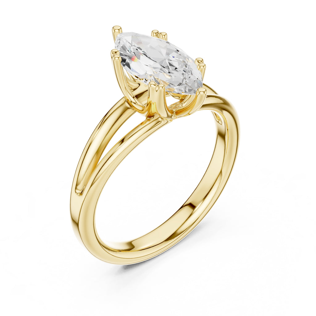 The Open Frame Ring 2ct Yellow Gold Marquise
