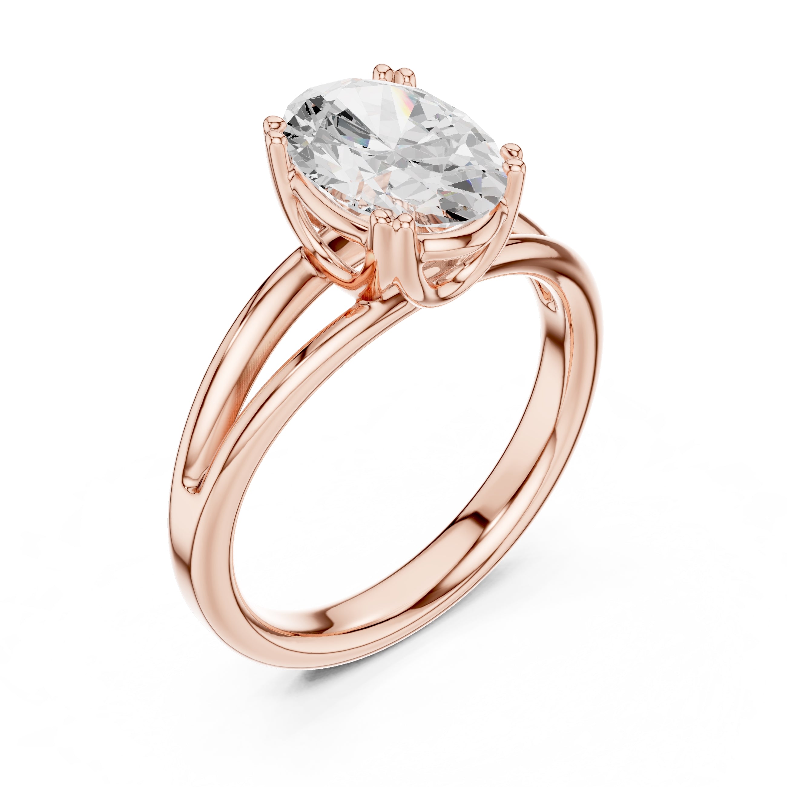 The Open Frame Ring 2ct Rose Gold Oval