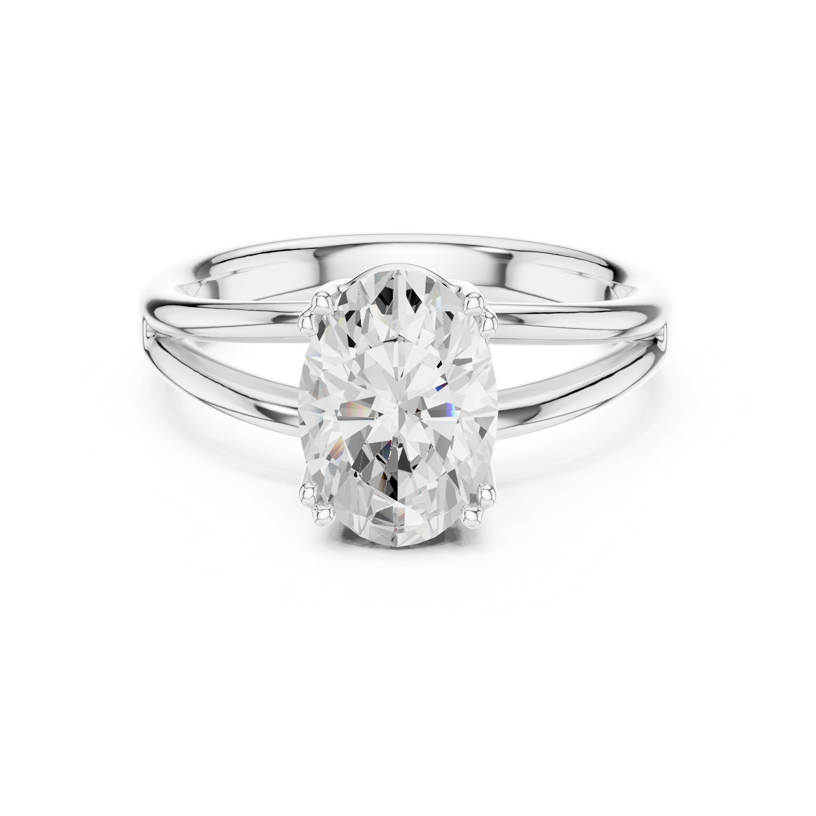 The Open Frame Ring 2ct White Gold Oval