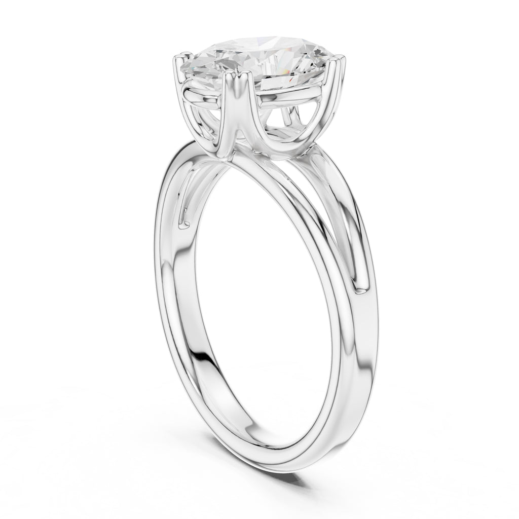 The Open Frame Ring 2ct White Gold Oval