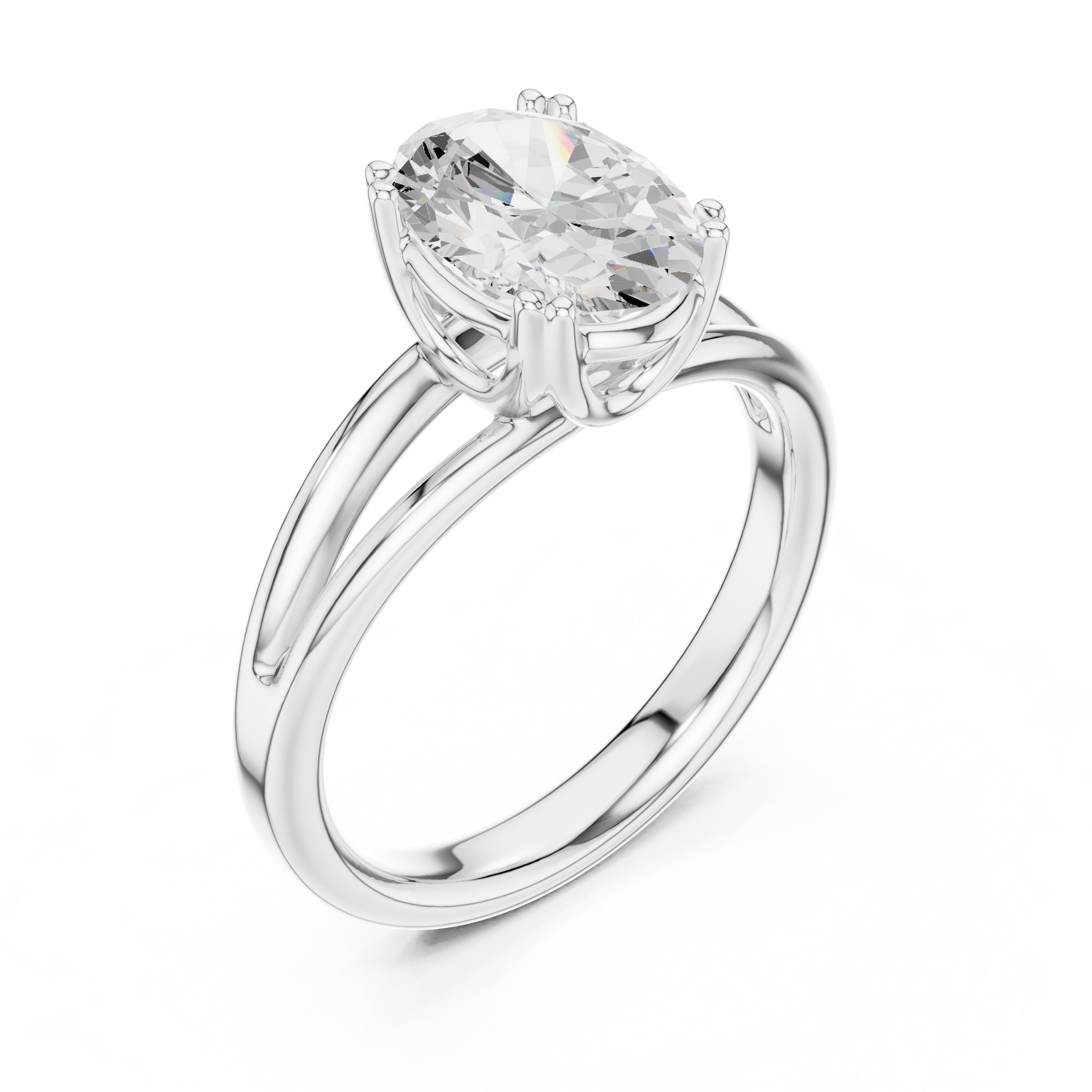 The Open Frame Ring 2ct White Gold Oval