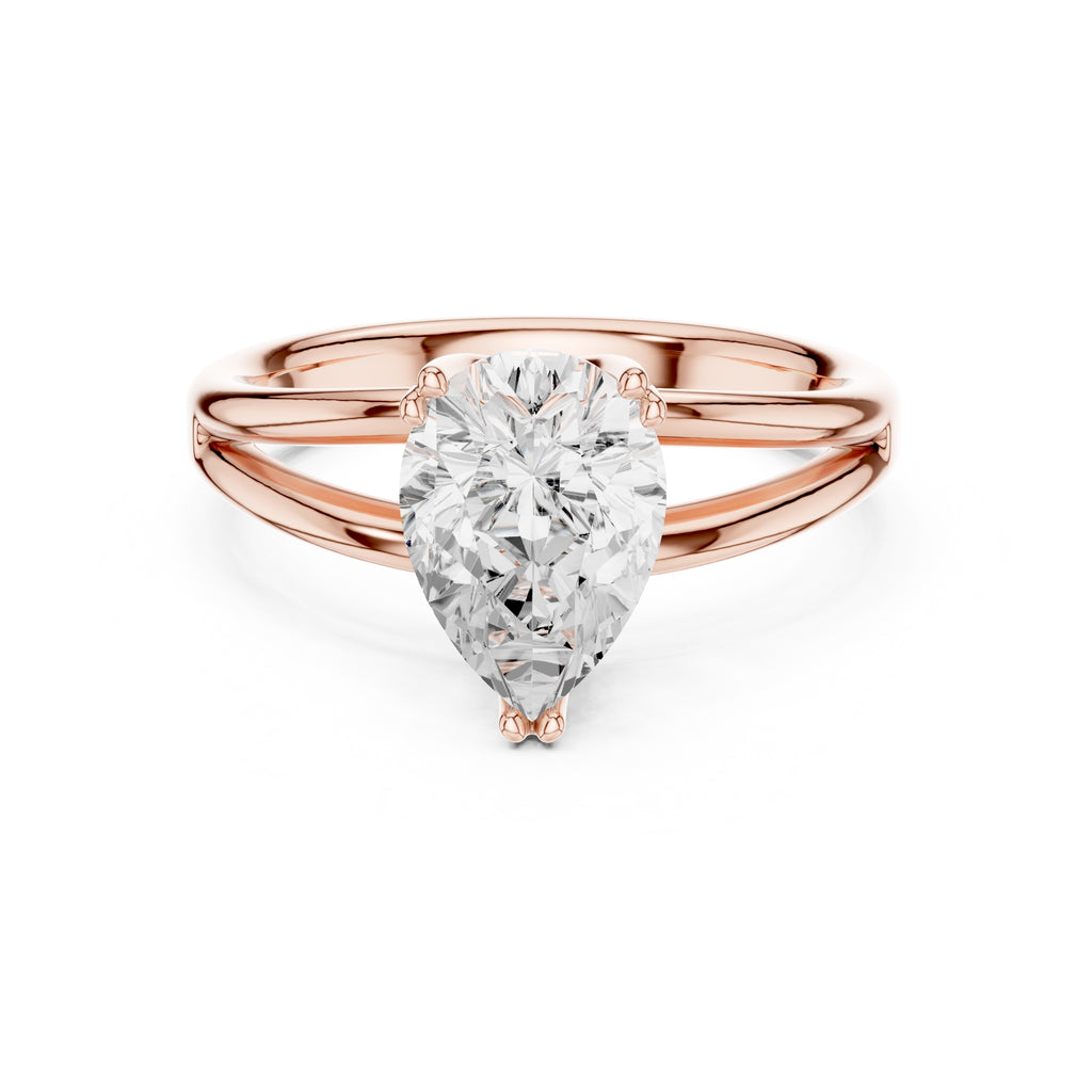 The Open Frame Ring 2ct Rose Gold Pear
