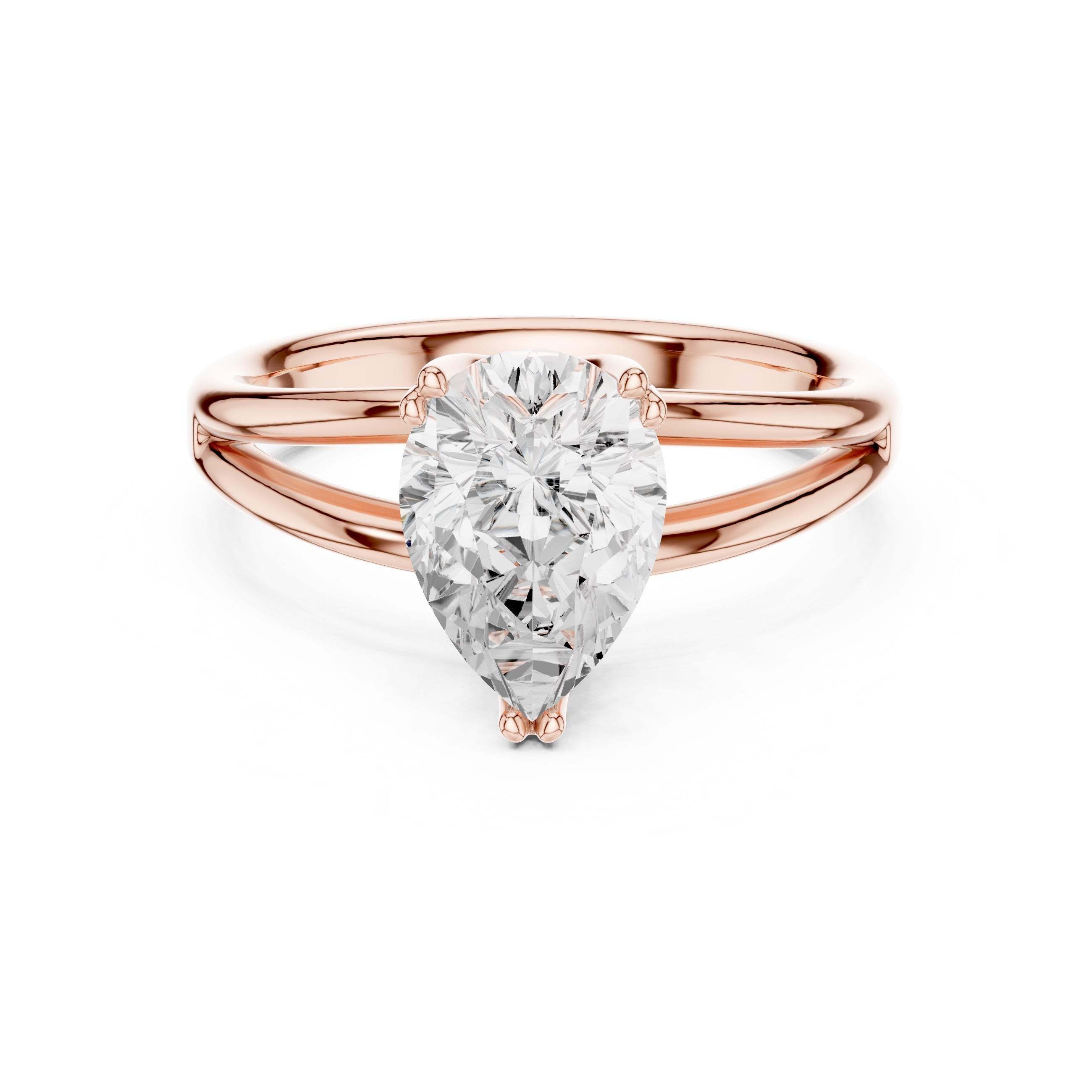 The Open Frame Ring 2ct Rose Gold Pear