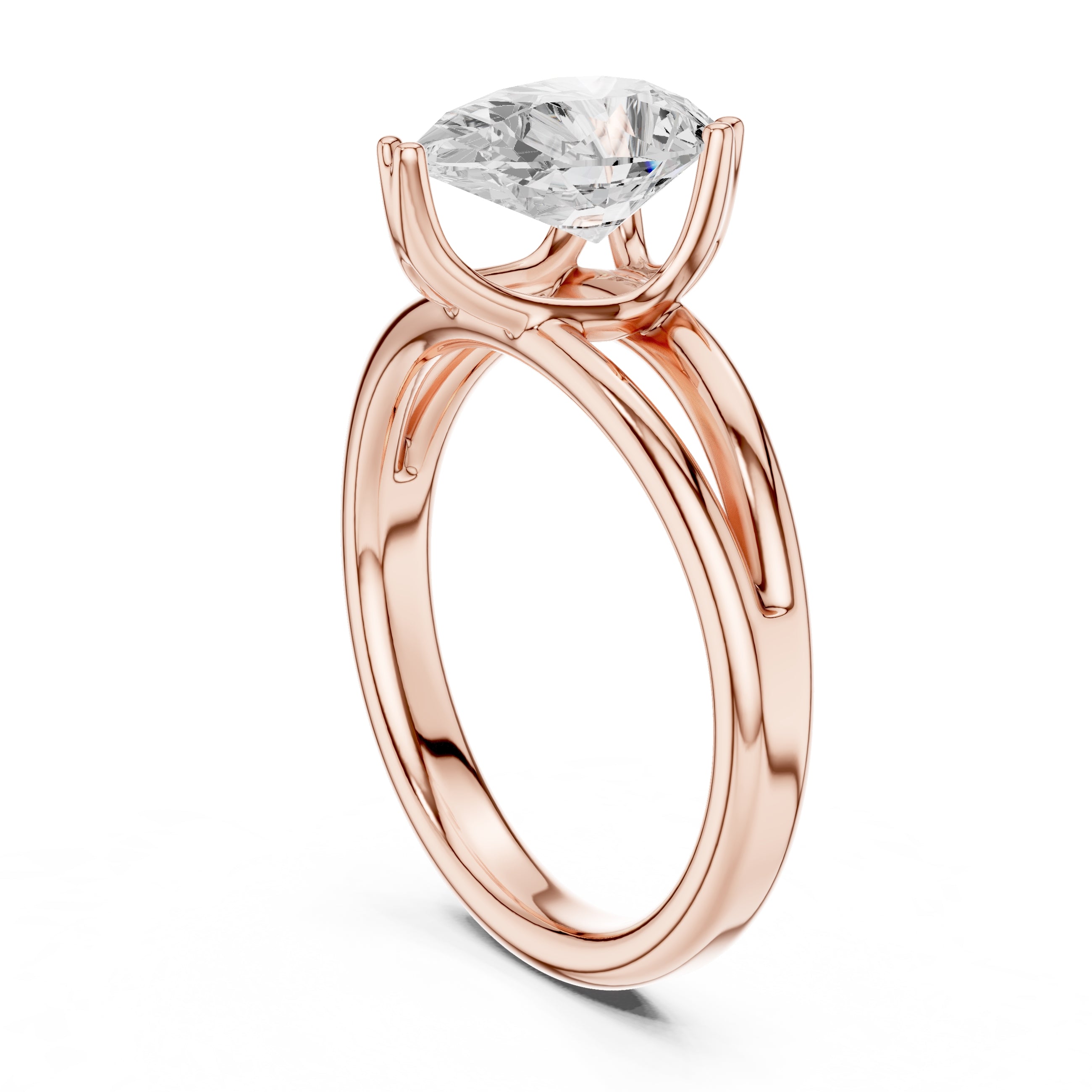 The Open Frame Ring 2ct Rose Gold Pear