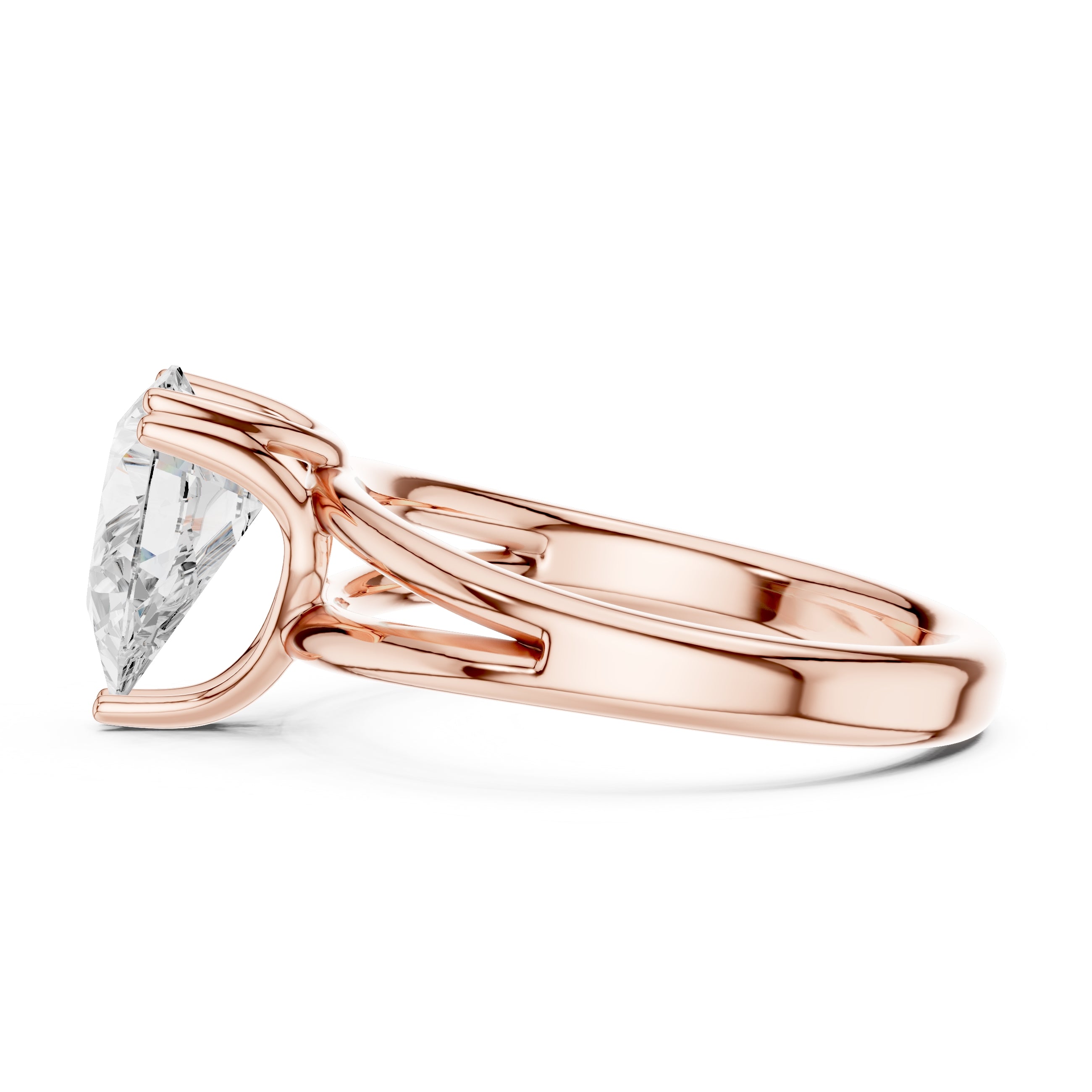 The Open Frame Ring 2ct Rose Gold Pear