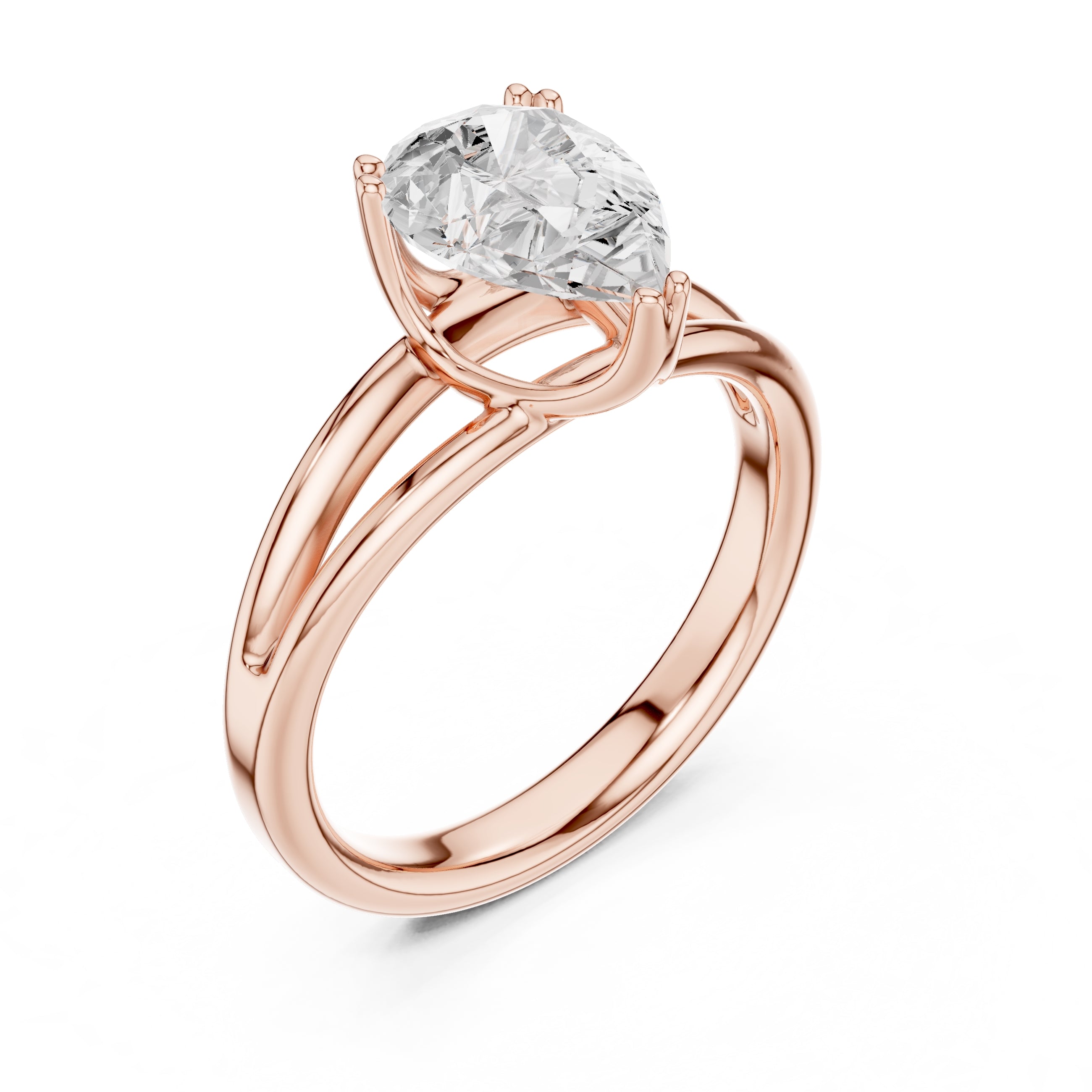 The Open Frame Ring 2ct Rose Gold Pear