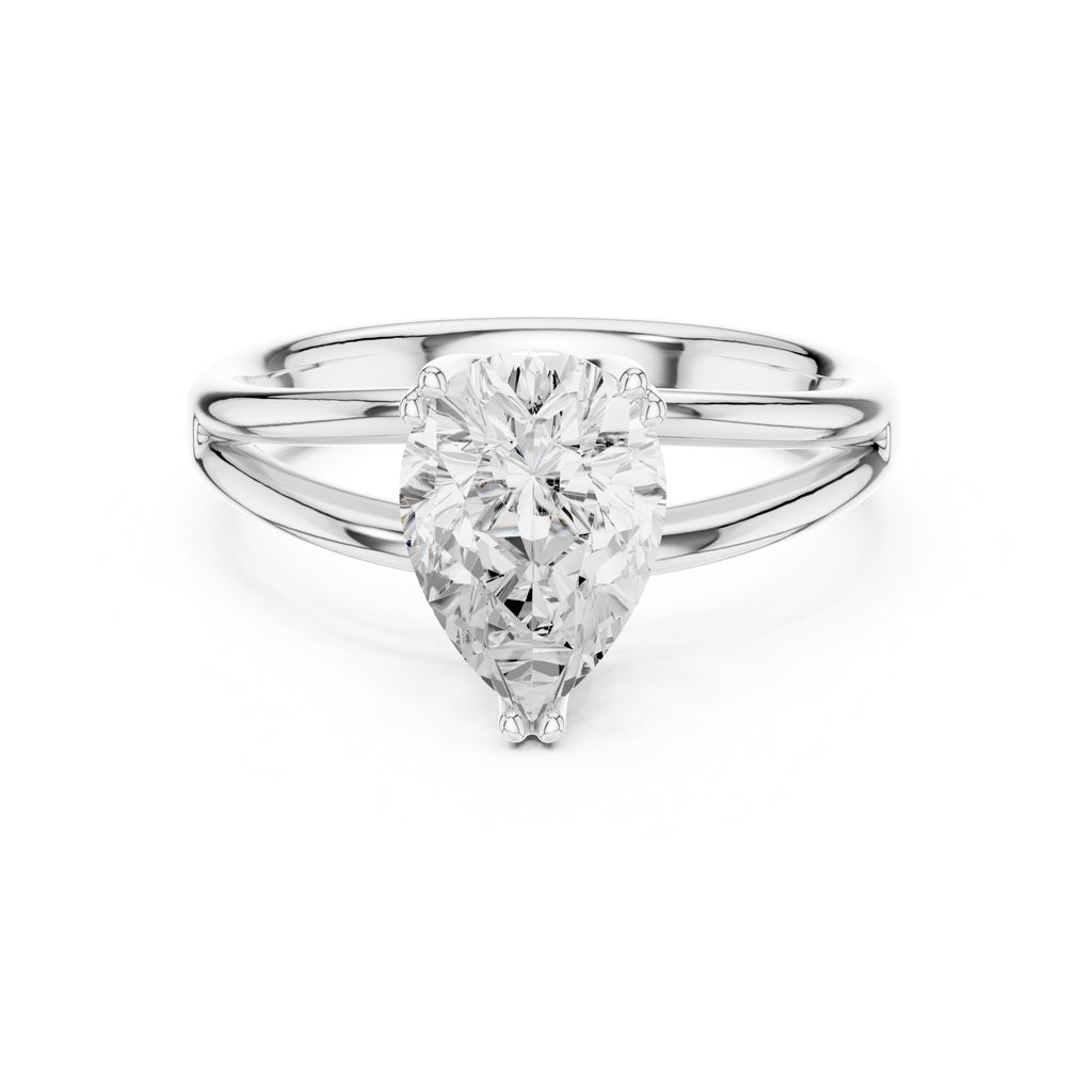 The Open Frame Ring 2ct White Gold Pear