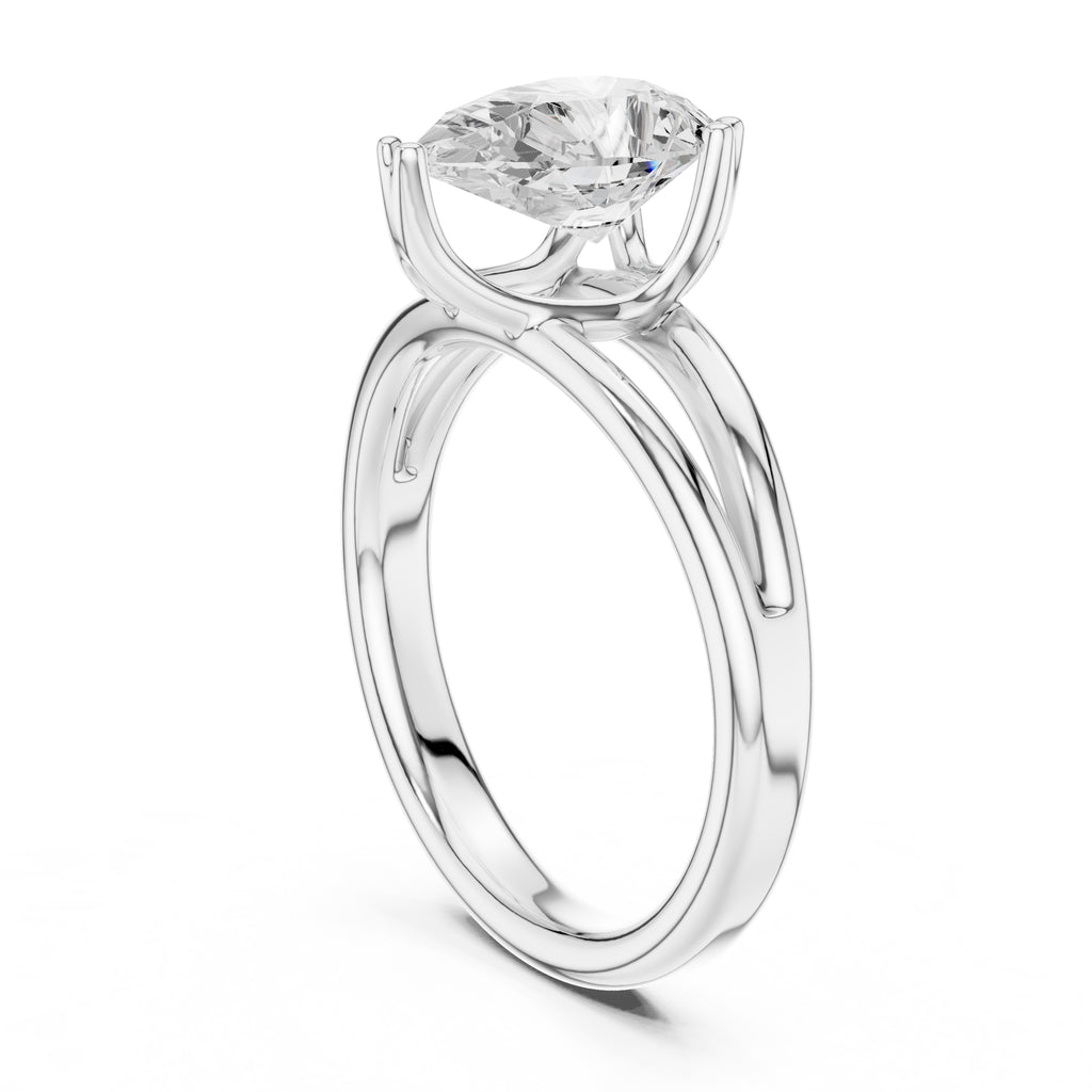 The Open Frame Ring 2ct White Gold Pear