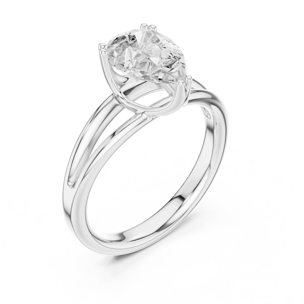 The Open Frame Ring 2ct White Gold Pear