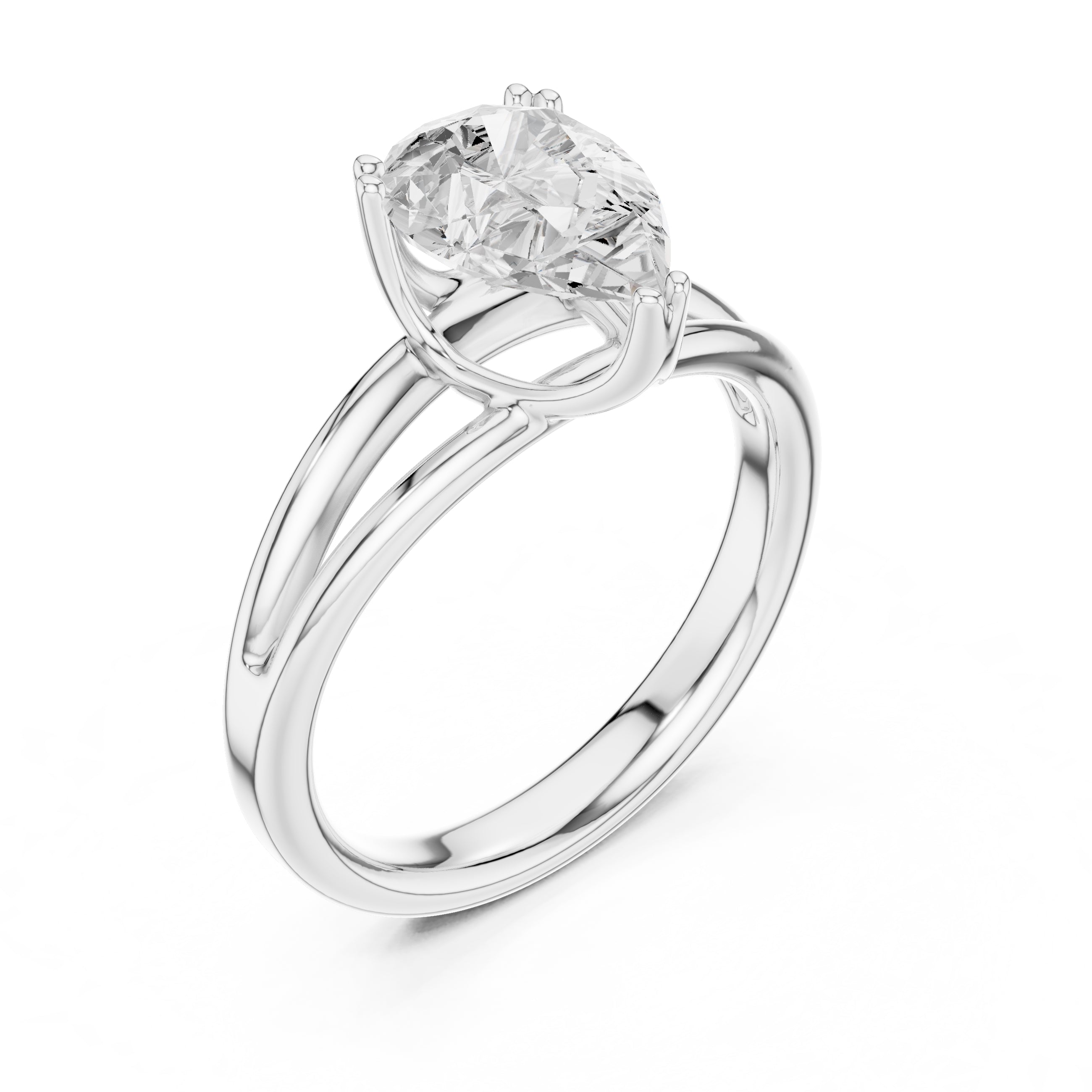The Open Frame Ring 2ct White Gold Pear